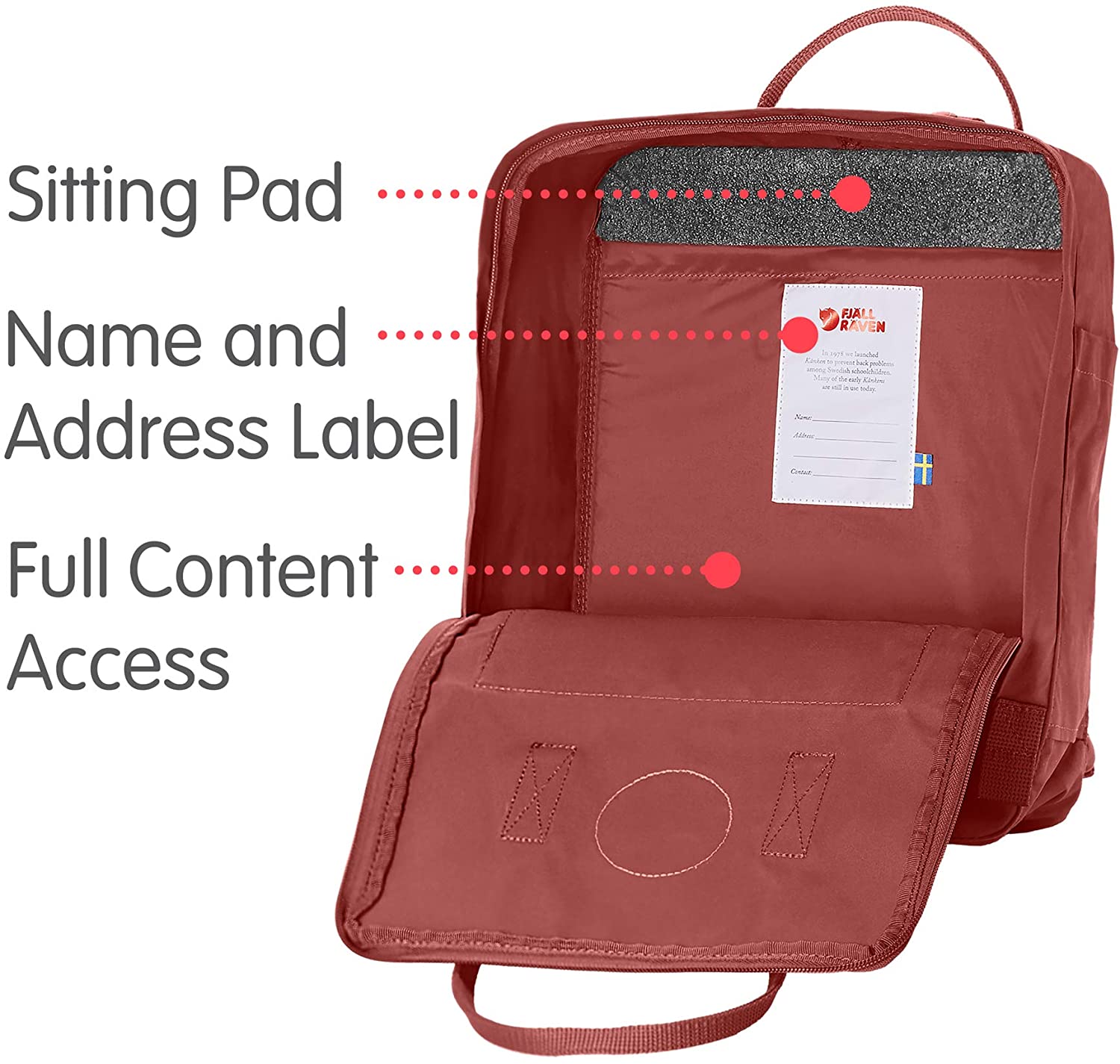 Fjallraven, Kanken Classic Backpack for Everyday, Ox Red