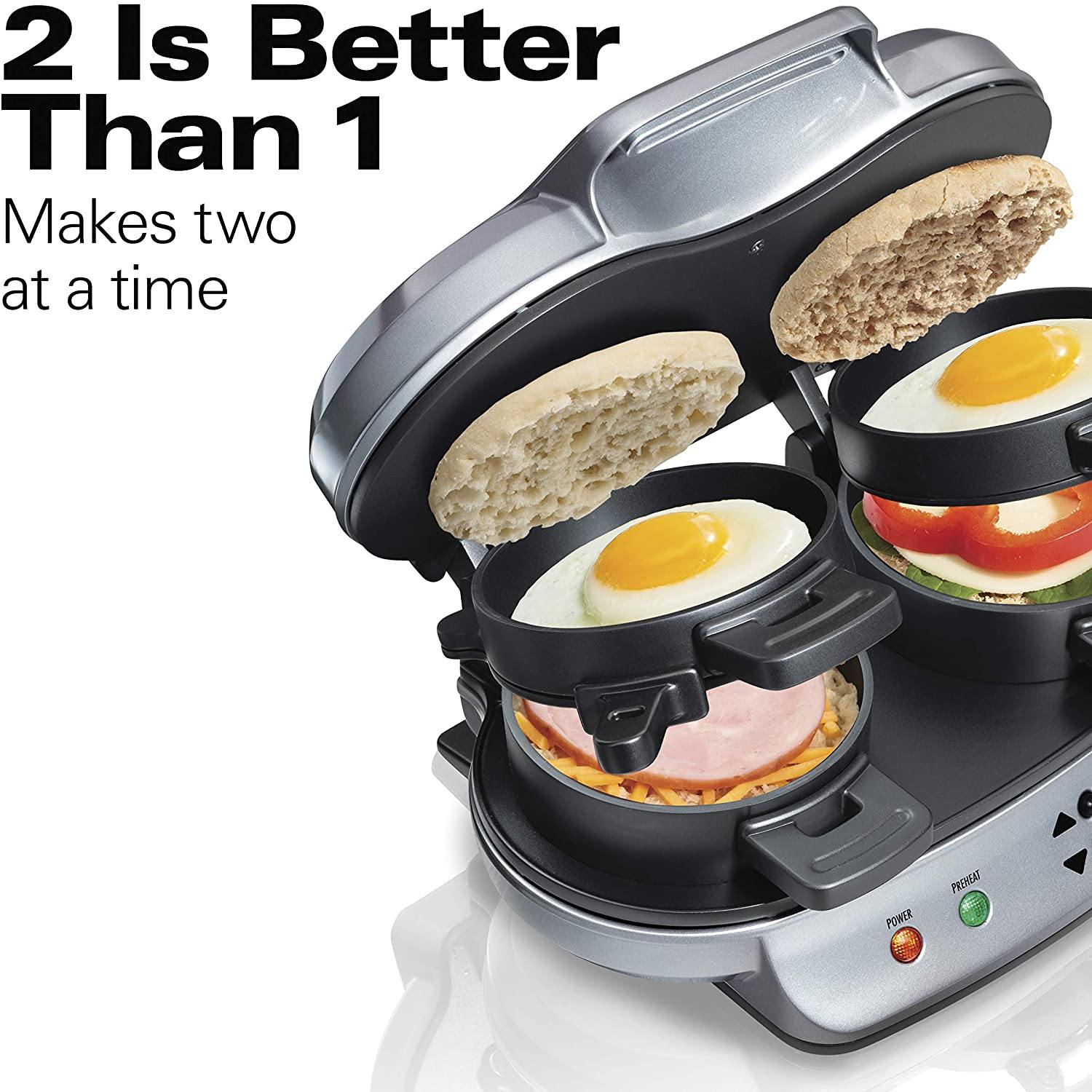 Hamilton Beach Panini Press, Sandwich Maker & Electric Indoor Grill, Upright Storage, Nonstick Easy Clean Grids, Stainless Steel (25410) - JOY2ESpree