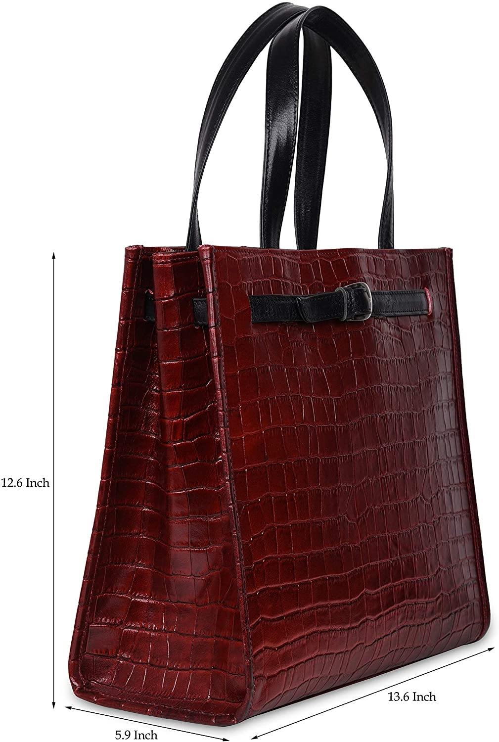 Antonio Valeria Emma Croco Print Leather Tote Bag For Women - JOY2ESpree