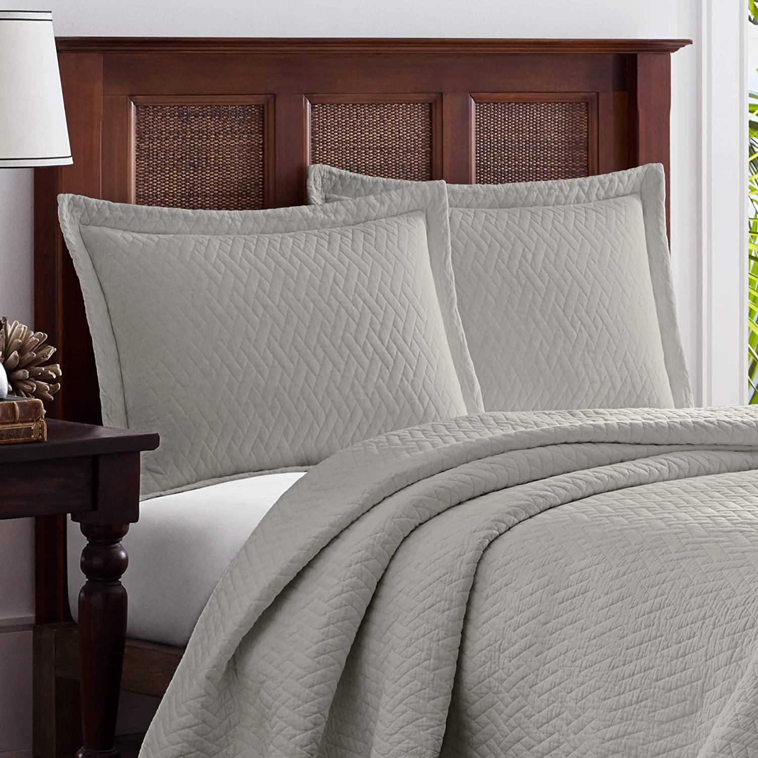 Tommy Bahama Chevron Quilt Set, King, Dune
