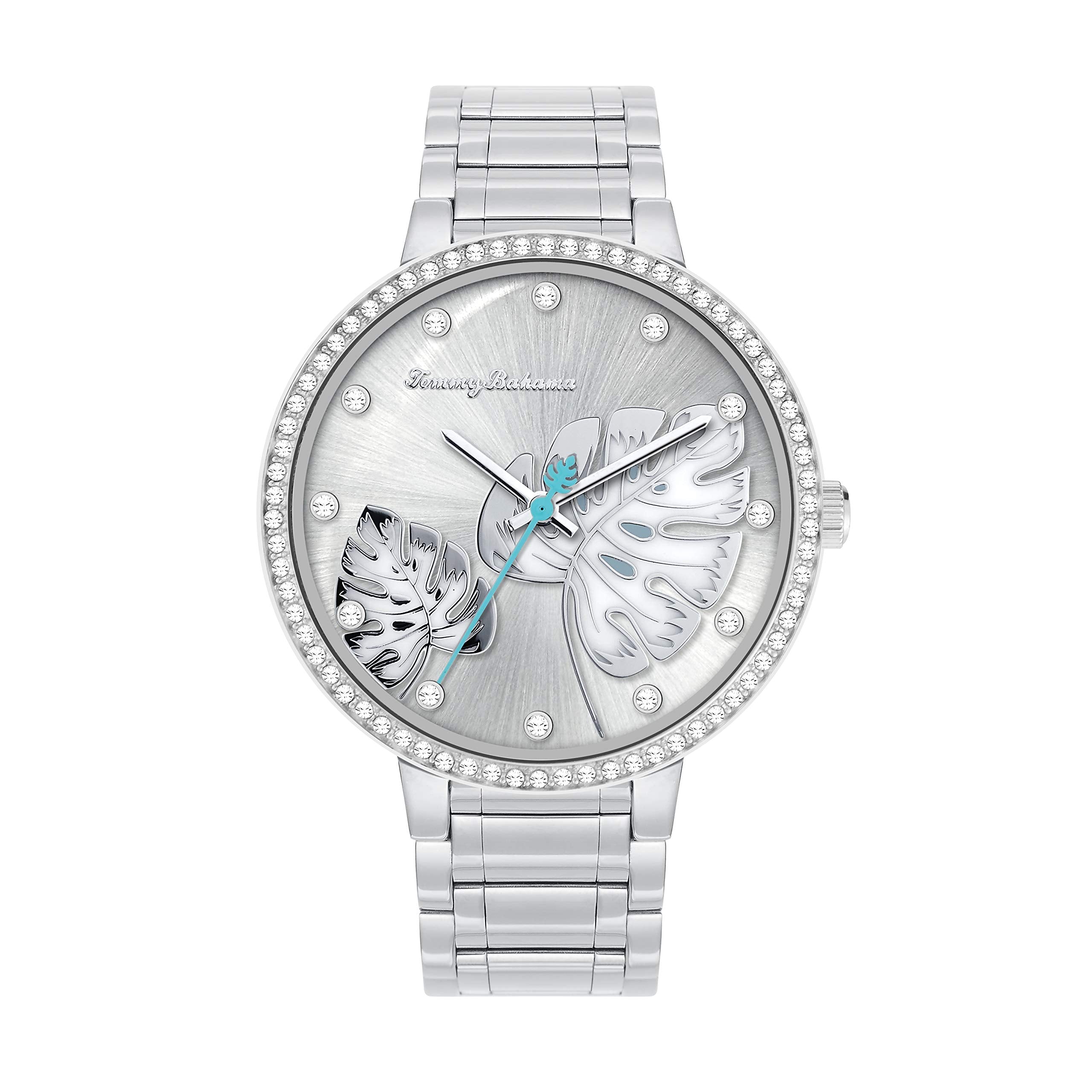 Tommy Bahama Women's Japanese Quartz Stainless Steel Strap, Silver, 16 Casual Watch (Model: 304367SLV040)