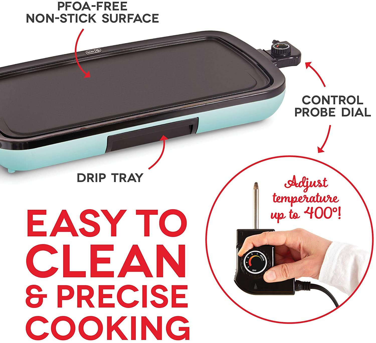 DASH DEG200GBRD01 Everyday Nonstick Electric Griddle for Pancakes, Burgers, Quesadillas, Eggs & other on the go Breakfast - JOY2ESpree