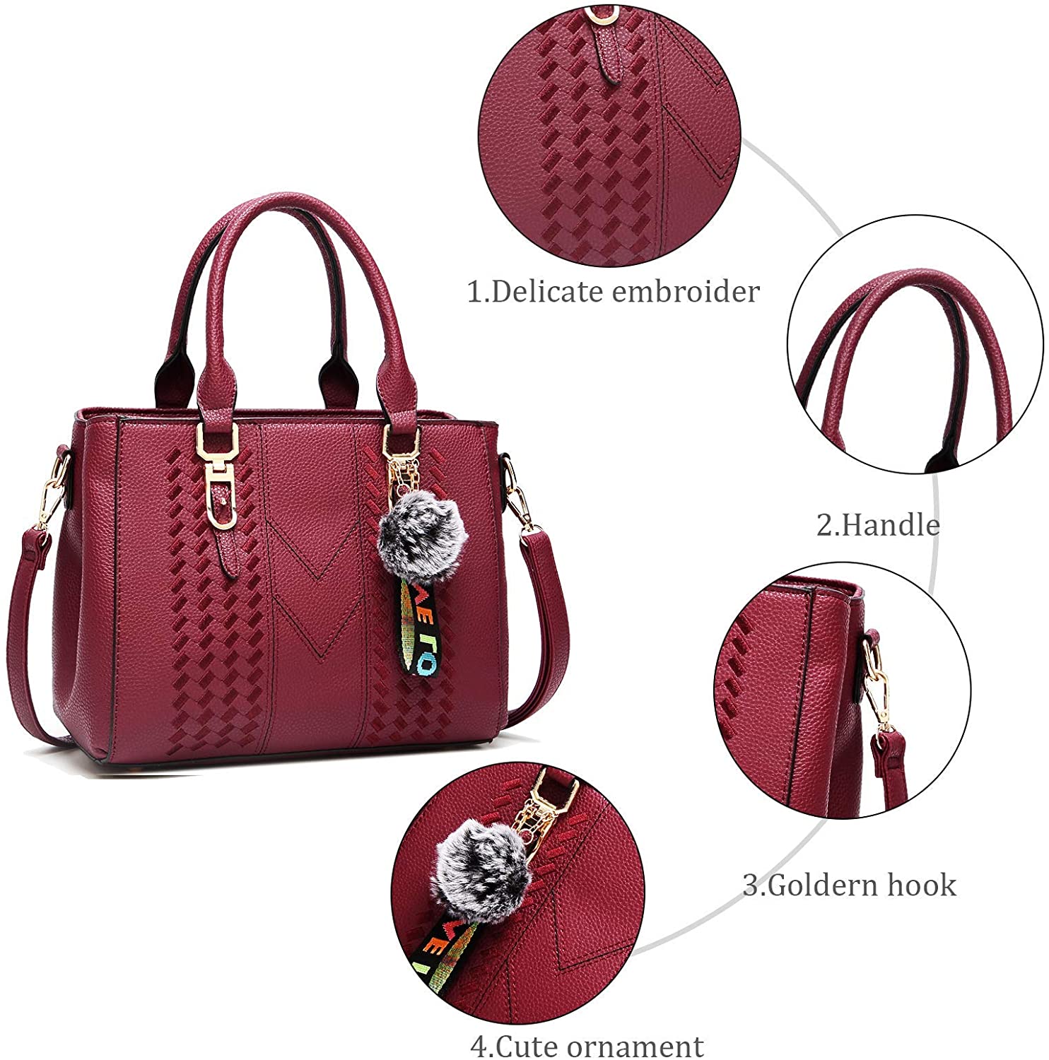 YNIQUE Satchel Purses and Handbags for Women Shoulder Tote Bags