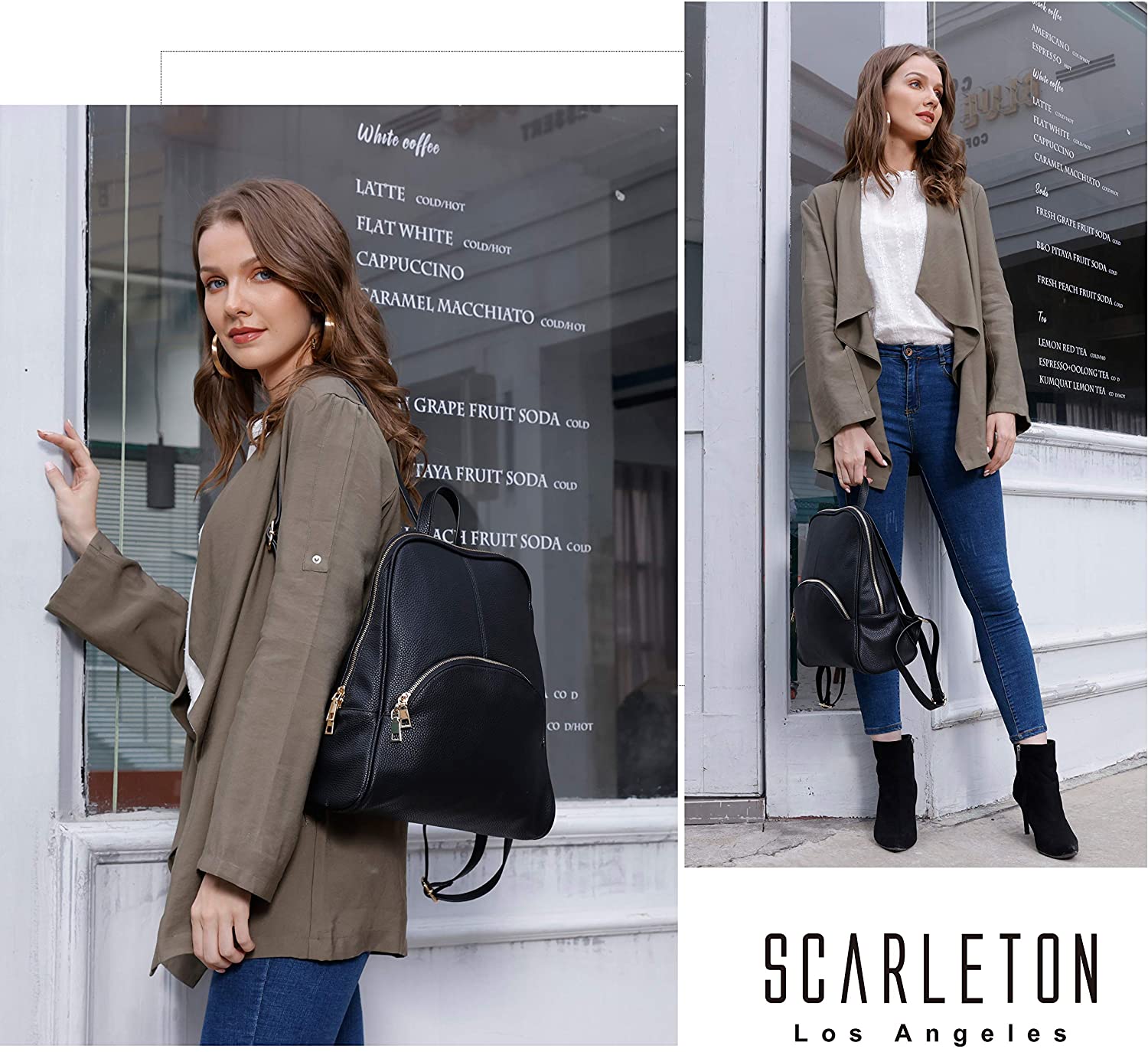 Scarleton Casual Fashion Backpack, Purses for women, Backpack for Women, Fashion Backpack for Women, H160801 - Black