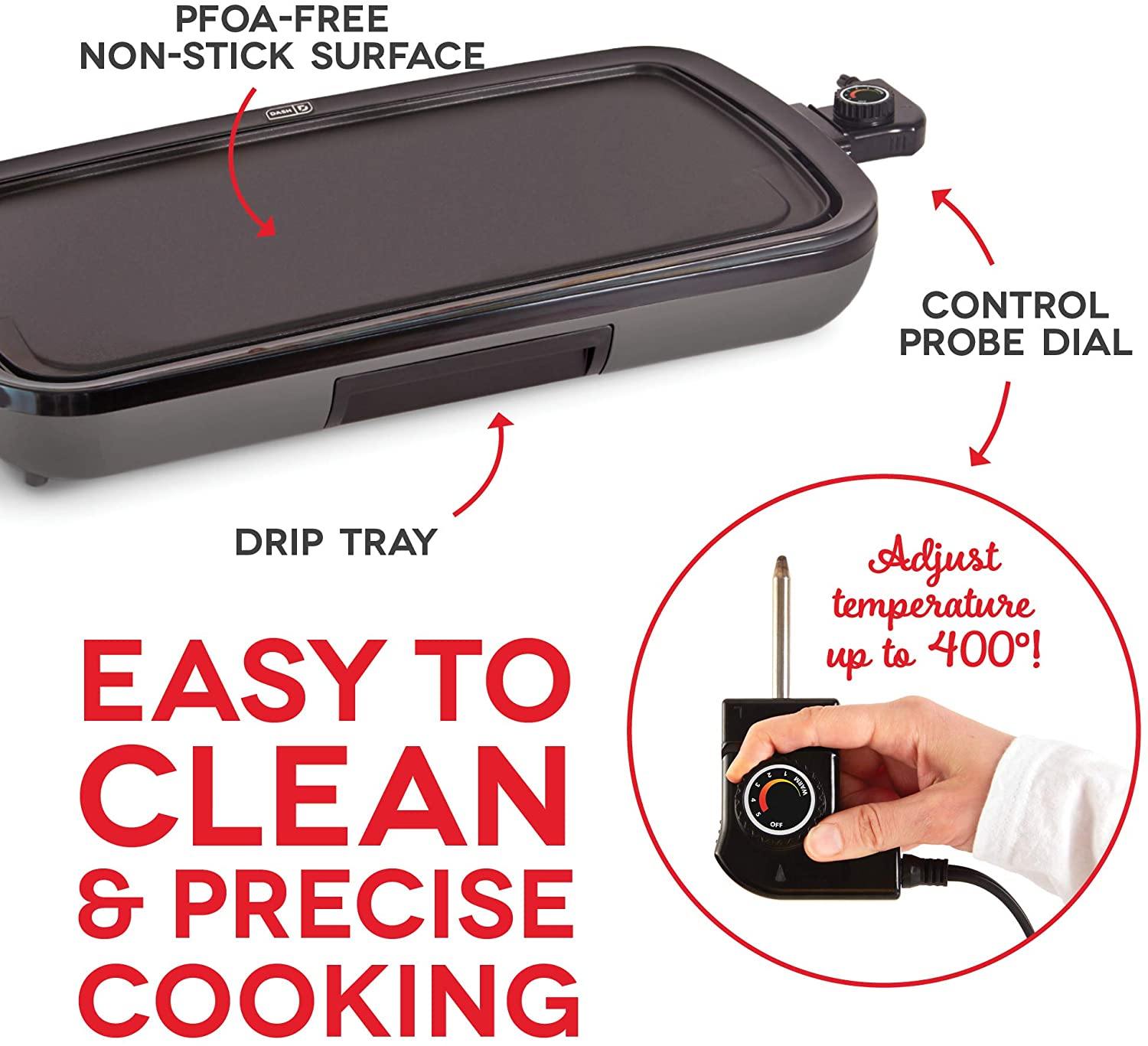 DASH DEG200GBRD01 Everyday Nonstick Electric Griddle for Pancakes, Burgers, Quesadillas, Eggs & other on the go Breakfast - JOY2ESpree