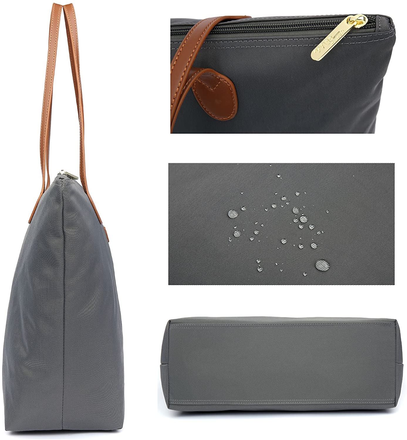 NNEE Water Resistant Light Weight Nylon Tote Bag Handbag
