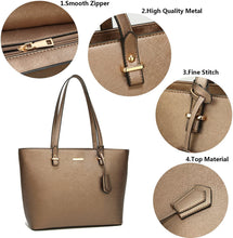 
                        
                          Load image into Gallery viewer, Women Fashion Handbags Wallet Tote Bag Shoulder Bag Top Handle Satchel Purse Set 4pcs
                        
                      