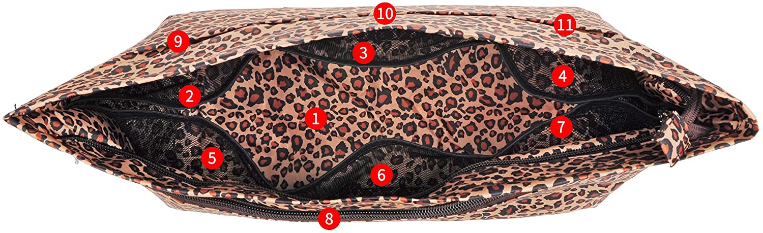 Vercord Purse Organizer Insert Bag Tote Handbags Pocketbook Inserts Organizers Zipper 11 Pockets Black Medium
