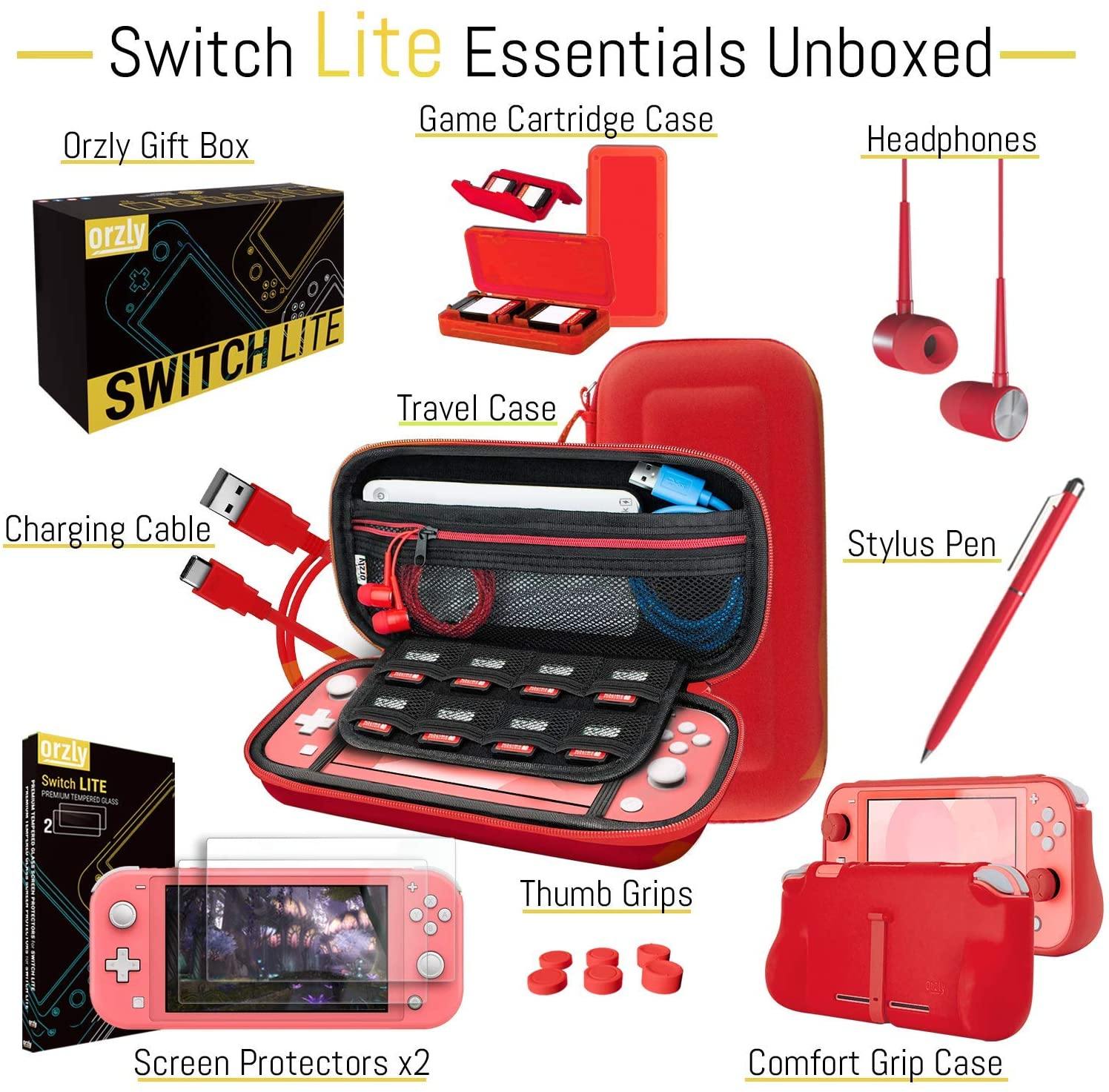 Orzly Accessories Bundle Compatible for use with Nintendo Switch Lite - JOY2ESpree