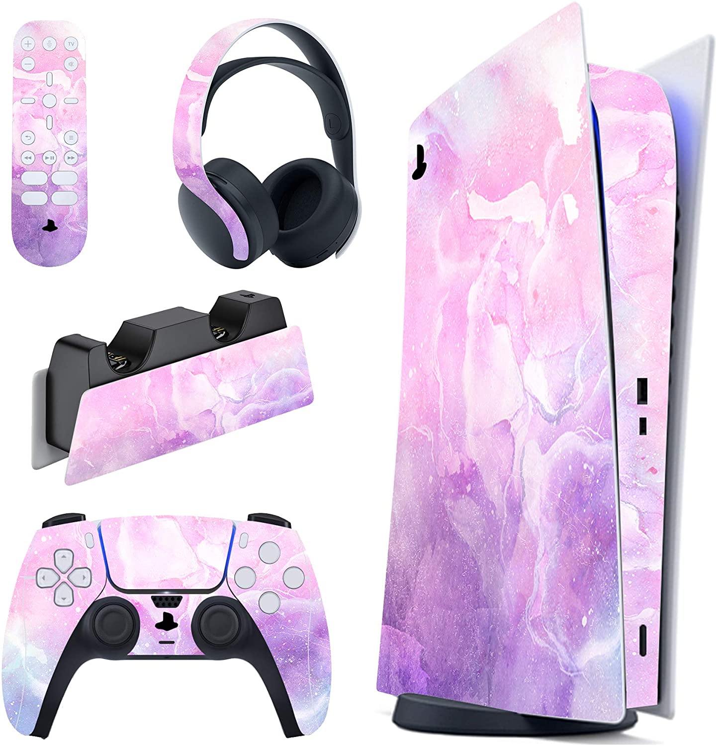 PlayVital Blue Nebula Full Set Skin Decal for PS5 Console Digital Edition - JOY2ESpree