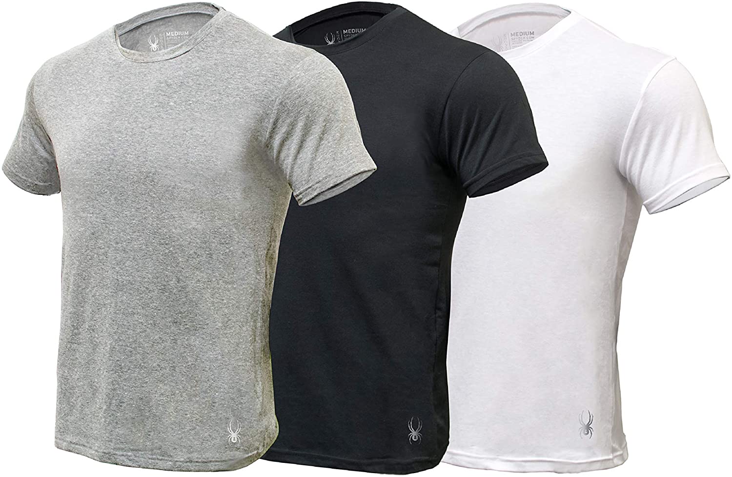 Spyder Crew Neck Mens Undershirts/Ultra Soft 95% Cotton Stretch T-Shirt