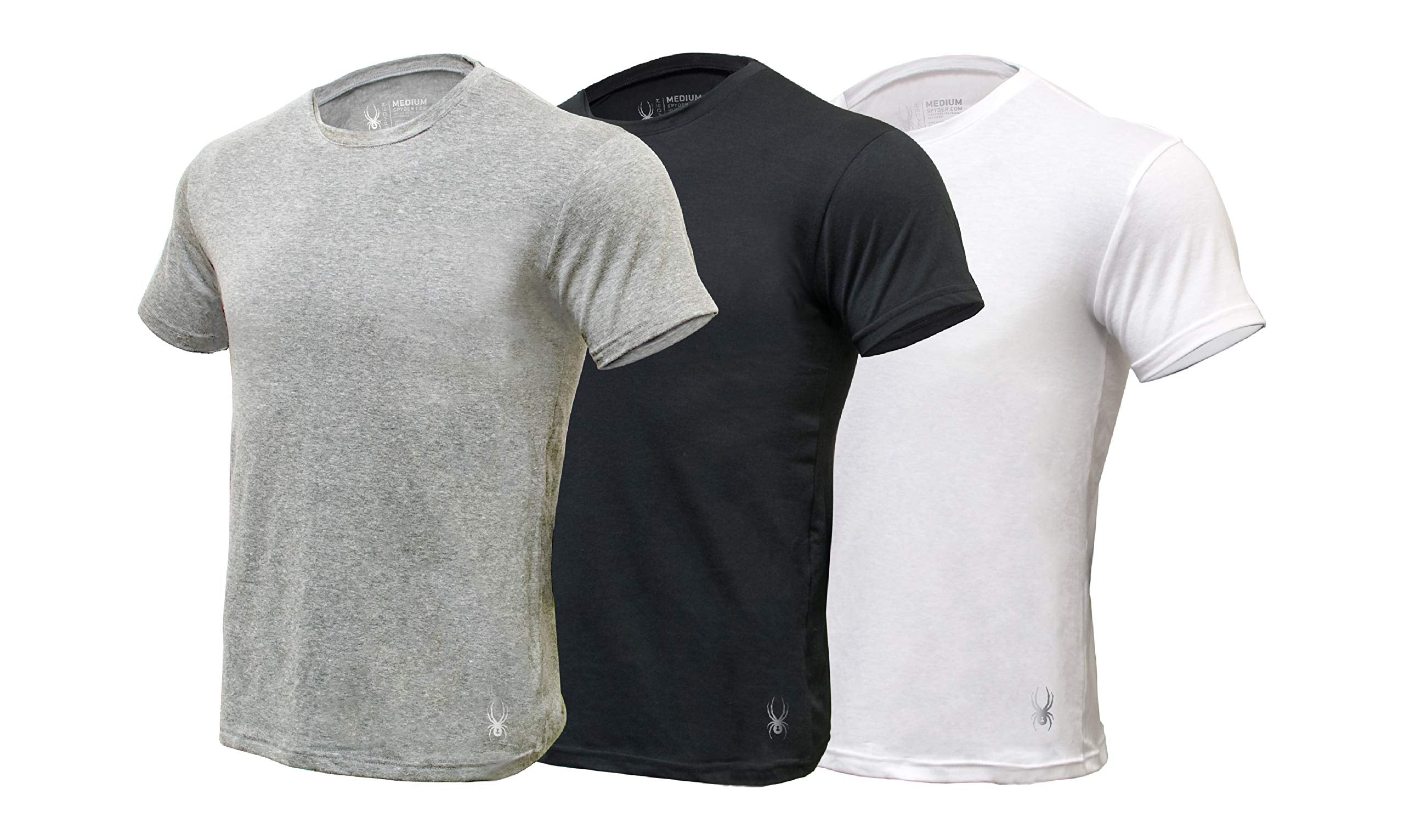 Spyder Crew Neck Mens Undershirts/Ultra Soft 95% Cotton Stretch T-Shirt
