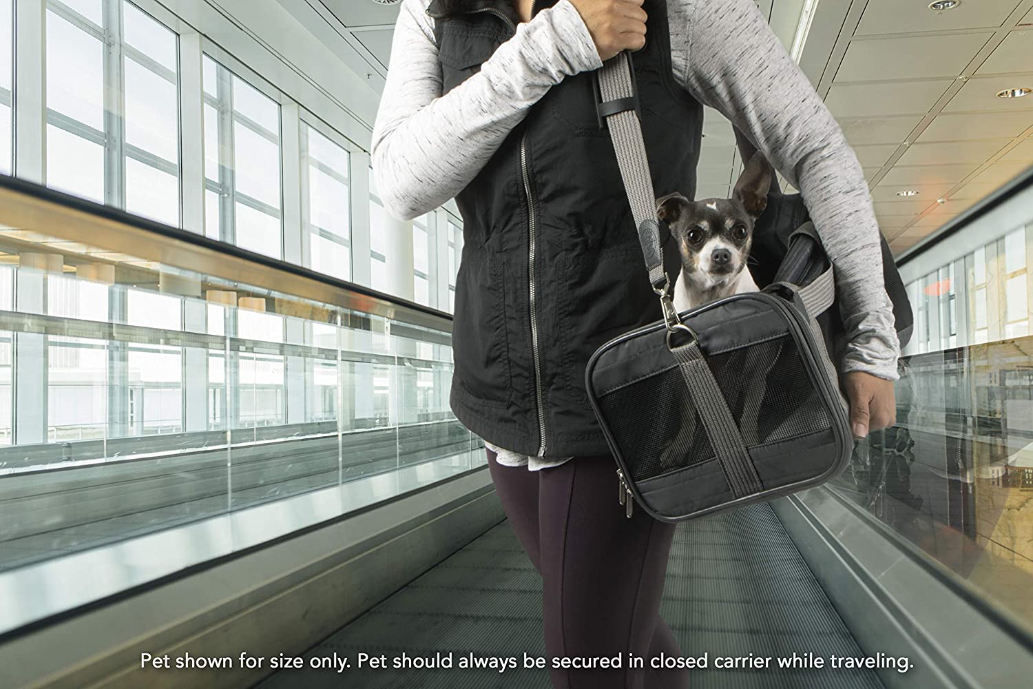 Sherpa Original Deluxe Airline Approved Pet Carrier, Medium, Black
