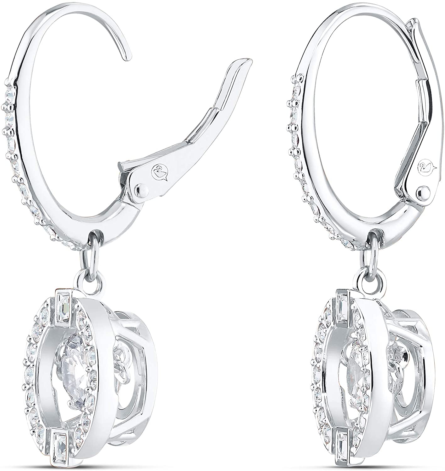 SWAROVSKI Women's Sparkling Dance Round Jewelry Collection, Rhodium Finish, Blue Crystals, Clear Crystals - JOY2ESpree