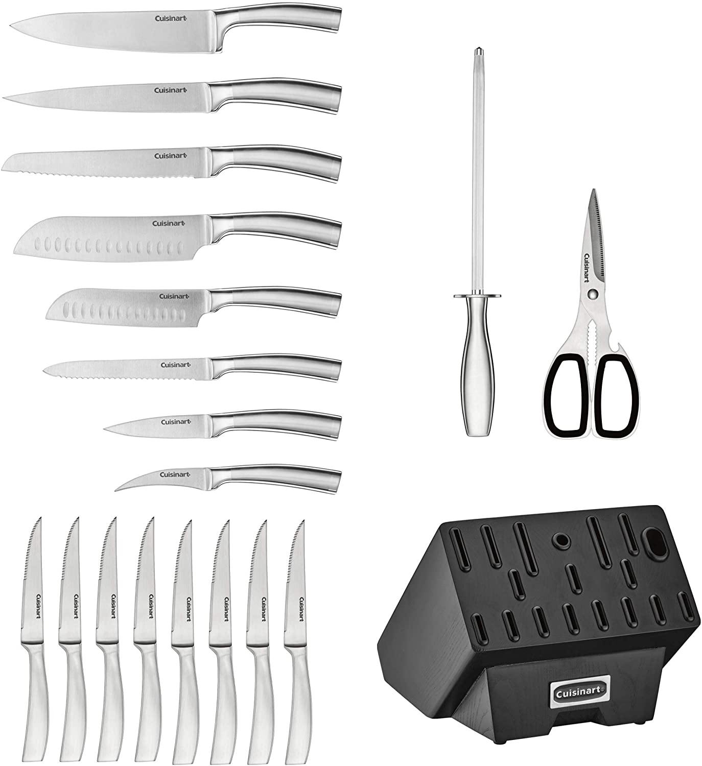 Cuisinart C77SS-19P Normandy 19 Piece Cutlery Block Set, Stainless Steel - JOY2ESpree
