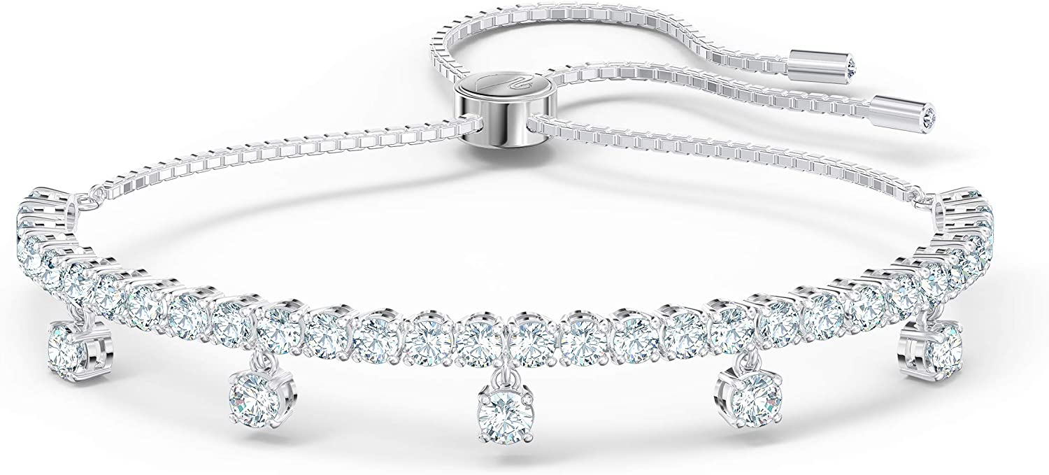 SWAROVSKI Women's Subtle Bracelet Jewelry Collection, Rhodium Finish, Clear Crystals - JOY2ESpree