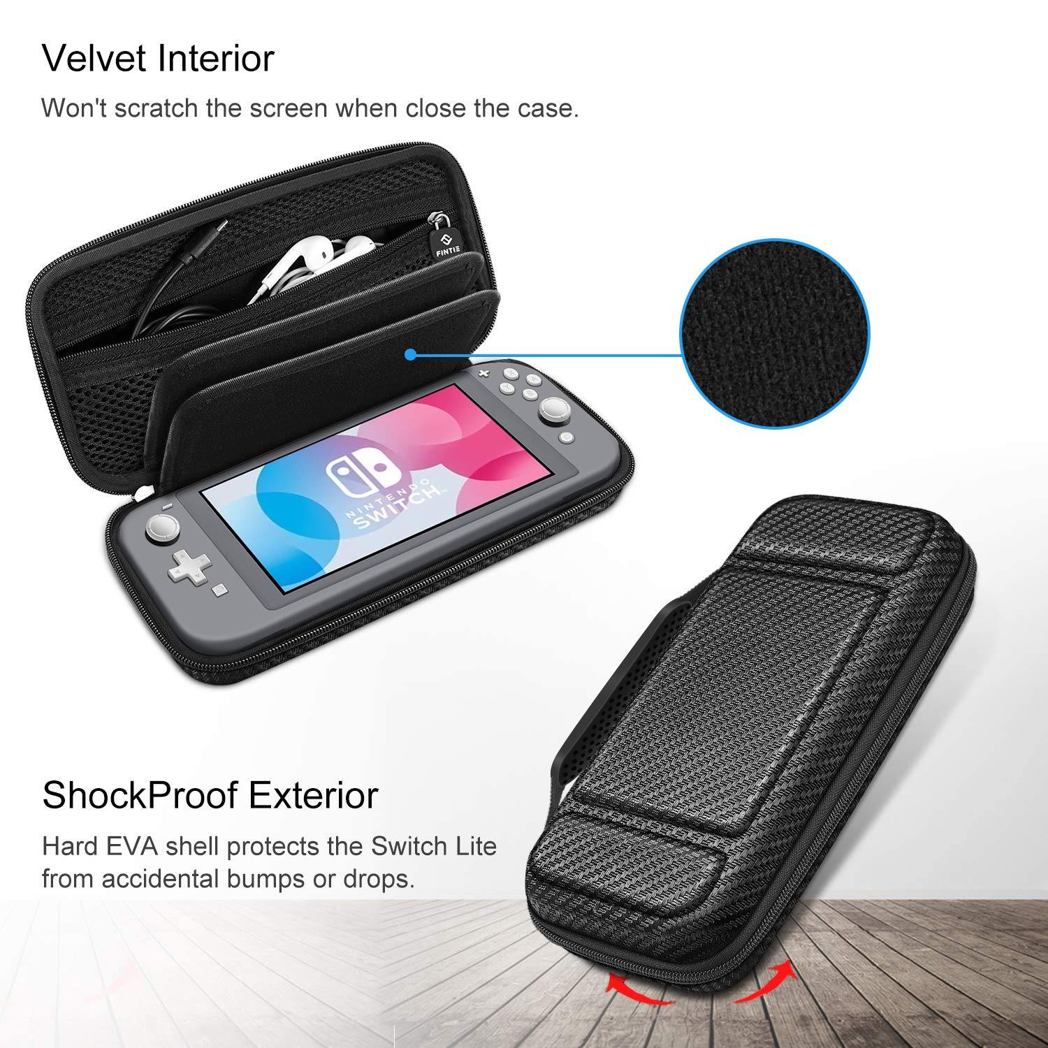 Fintie Carry Case for Nintendo Switch Lite 2019 - [Shockproof] Hard Shell Protective Cover Bag with 15 Game Card/2 Micro SD Card Slots - JOY2ESpree