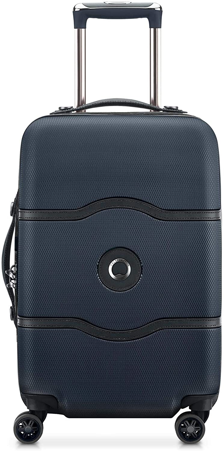 DELSEY Paris Chatelet Hardside Luggage with Spinner Wheels, Chocolate Brown, Checked-Large 28 Inch, with Brake