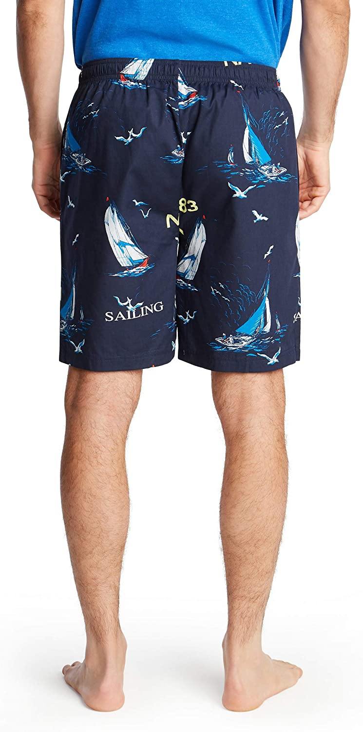 Nautica Men's Soft Woven 100% Cotton Elastic Waistband Sleep Pajama Short - JOY2ESpree