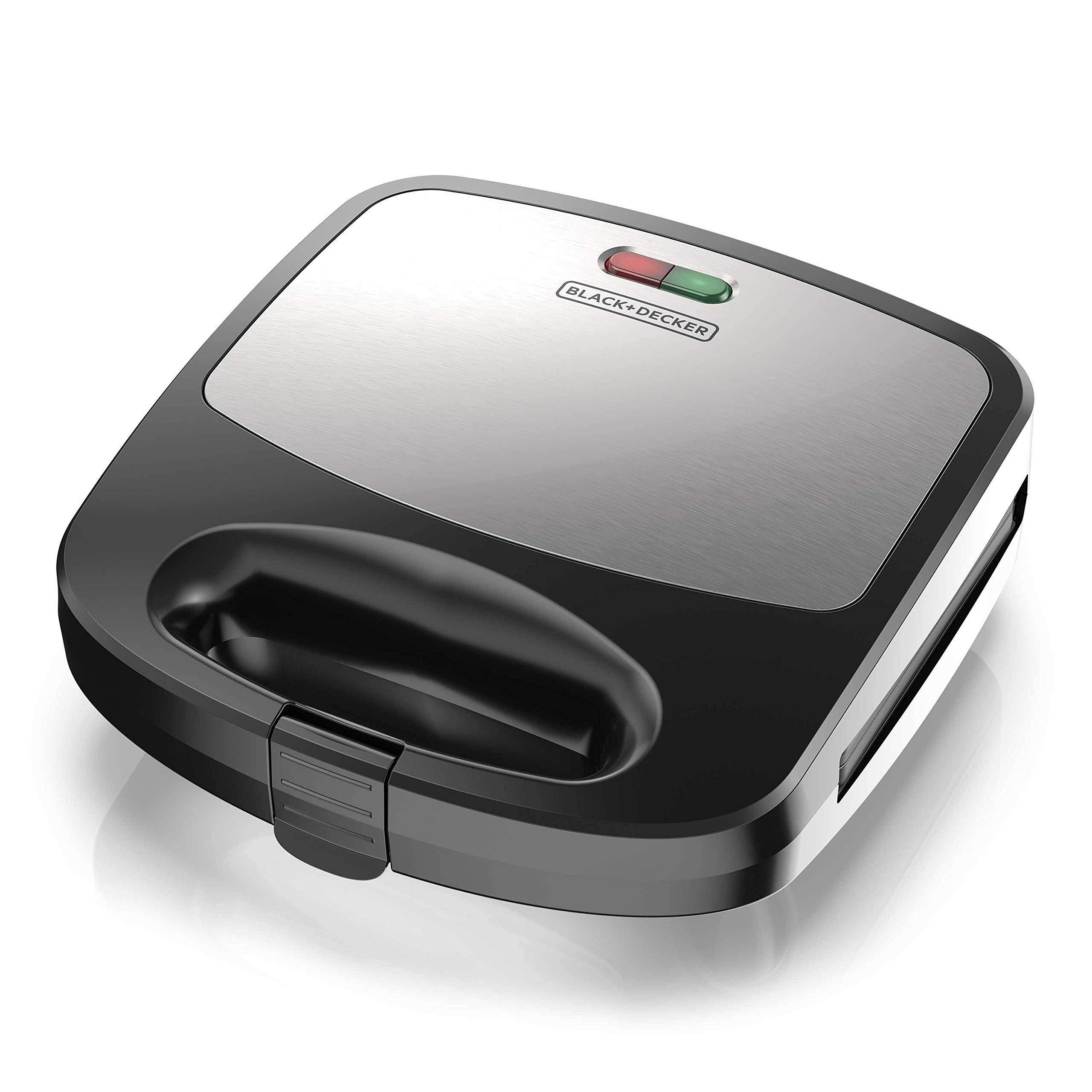 Black+Decker 3-in-1 WM2000SD 3-in-1 Waffle, Grill & Sandwich Maker, Compact Design, Black/Silver - JOY2ESpree