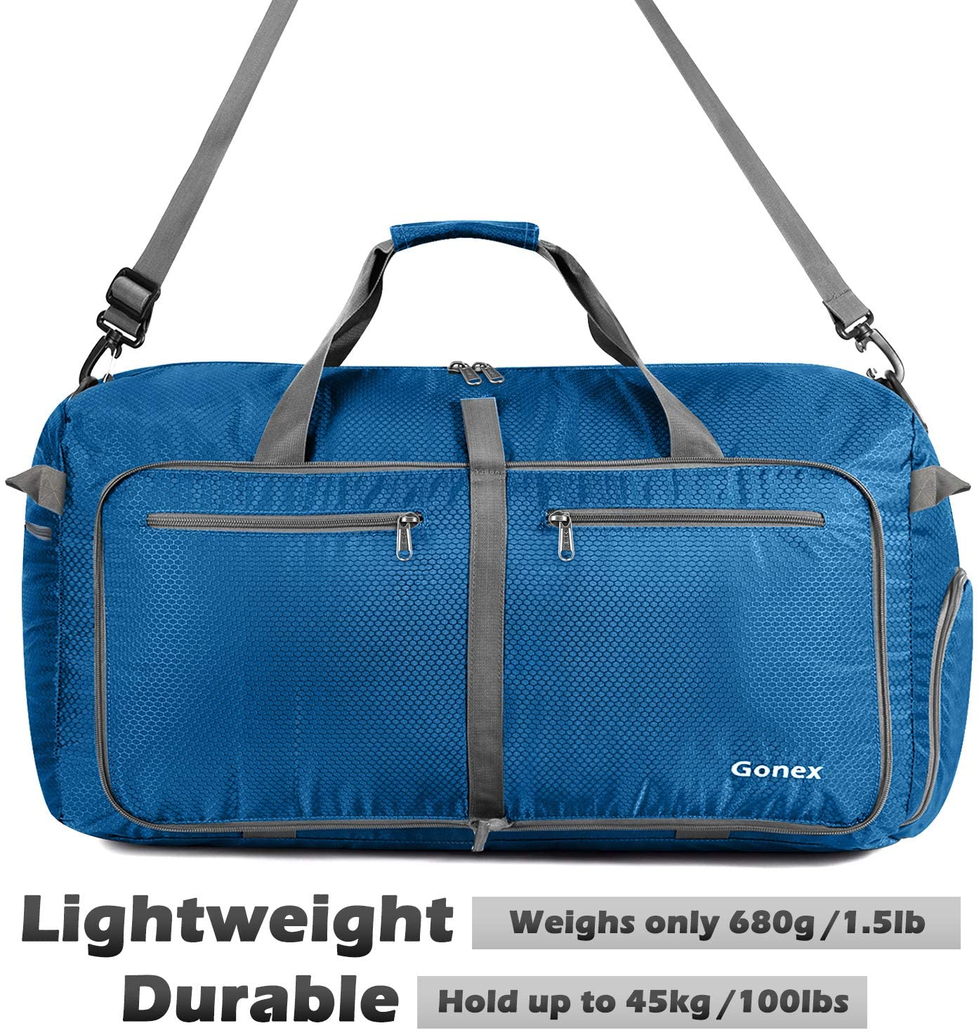 Gonex 150L Travel Duffel Bag Foldable Extra Large Duffle Bag XL Heavy Duty for Men Women for Luggage Shopping Gray