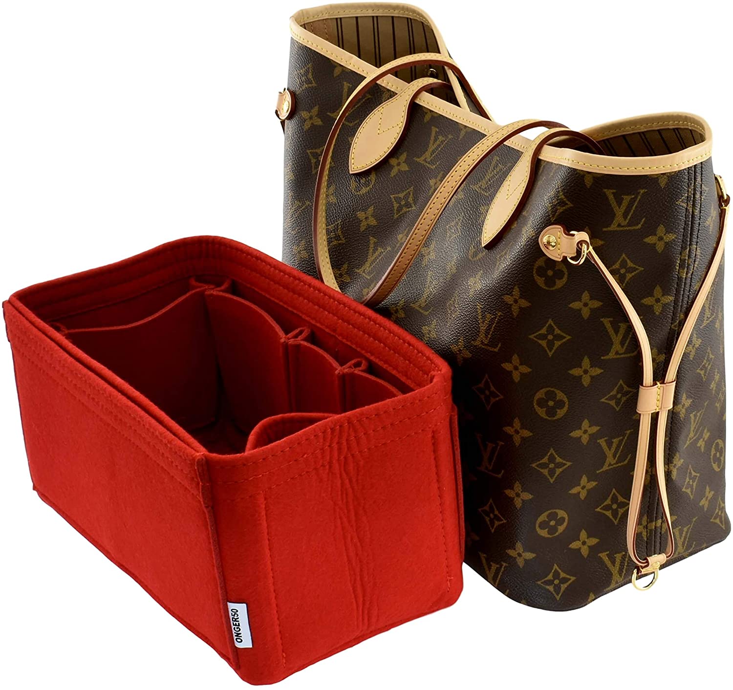 Felt Handbag Organizer Insert - Multi Pocket Bag and Tote Organizer Shaper Liner Insert