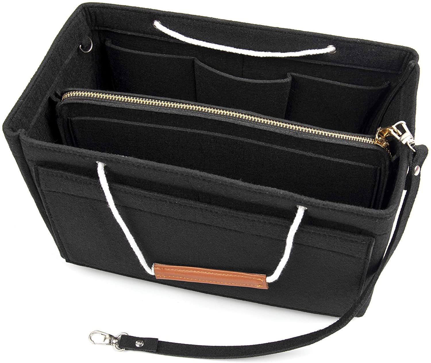 Purse Bag Organizer Insert with Lots of Different Size Spaces Divider Shaper for Speedy Shoulder Hobo Bag Keep Stuff Organized
