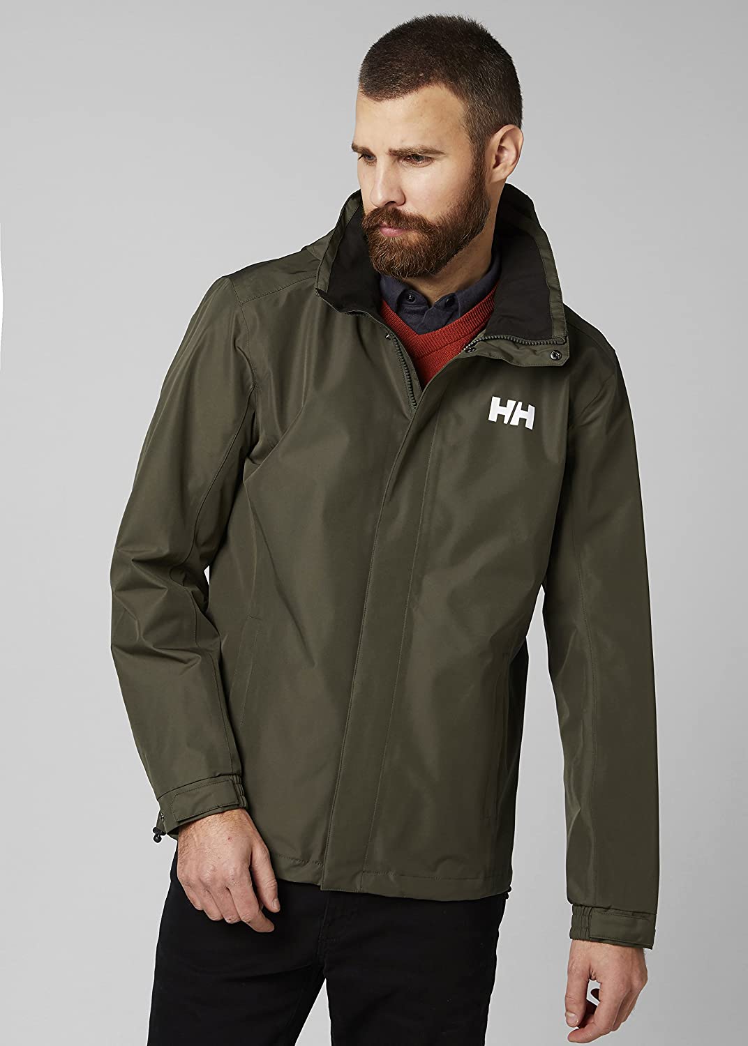 Helly Hansen Men's Dubliner Jacket Waterproof, Windproof, Breathable Shell Rain Coat with Packable Hood