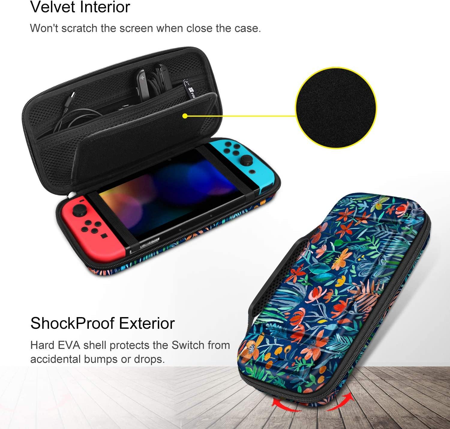 Fintie Carry Case for Nintendo Switch - [Shockproof] Hard Shell Protective Cover Travel Bag w/10 Game Card Slots - JOY2ESpree