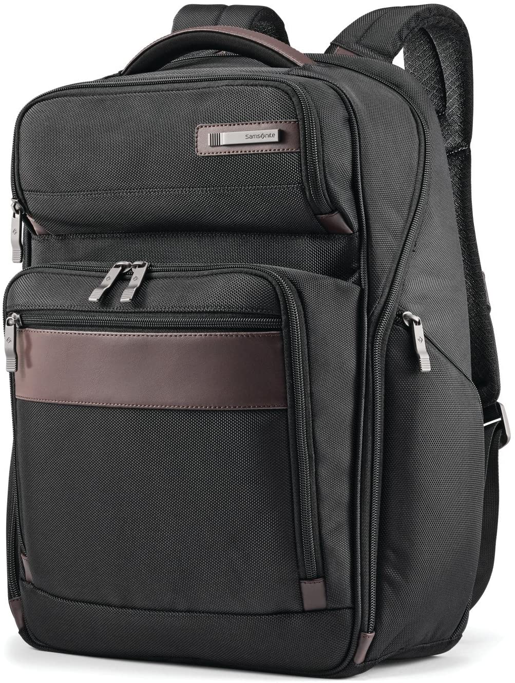 Samsonite Kombi Business Backpack, Black/Brown, 17.5 x 12 x 7-Inch