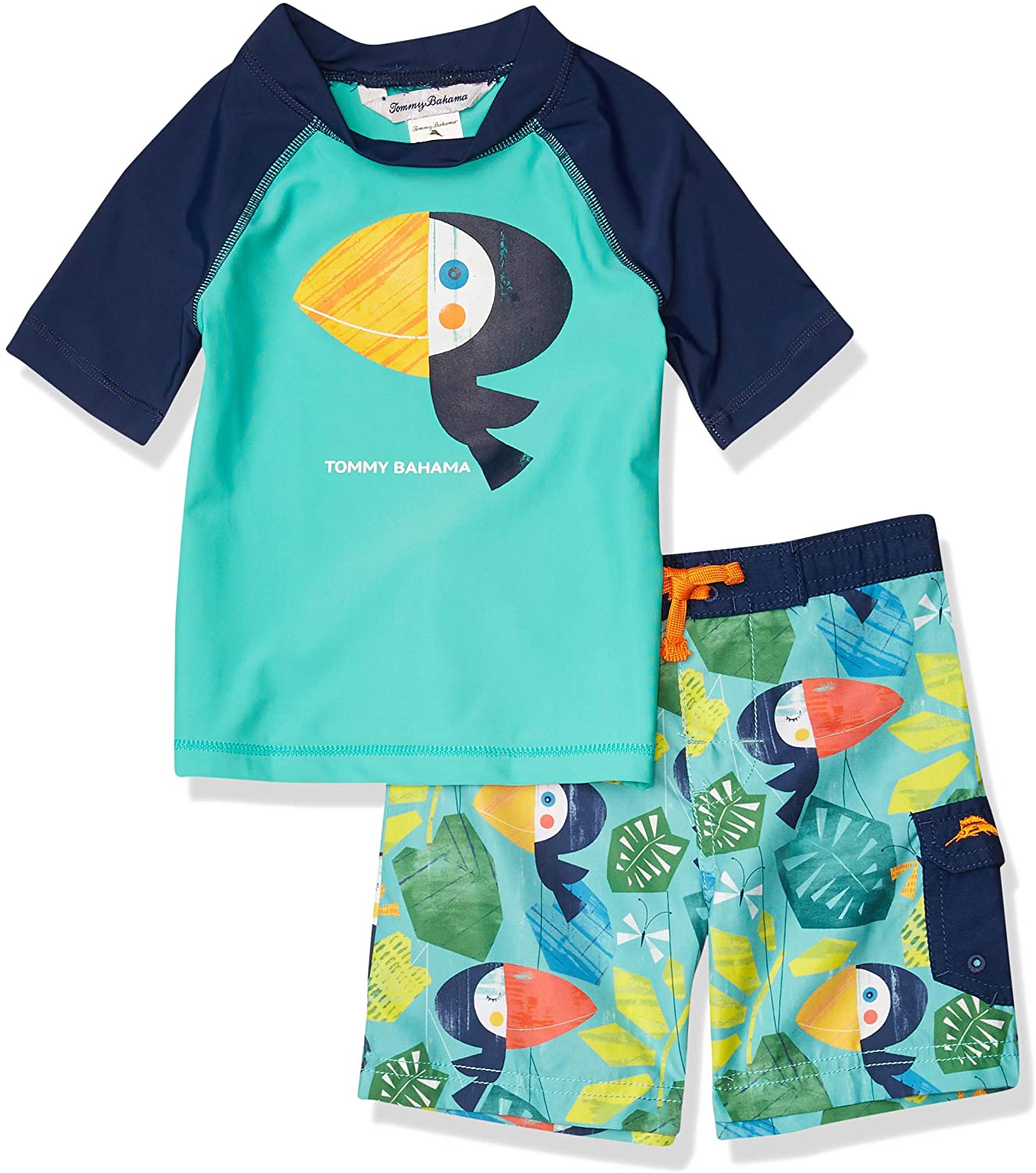 Tommy Bahama Boys' Rashguard and Trunks Swimsuit Set