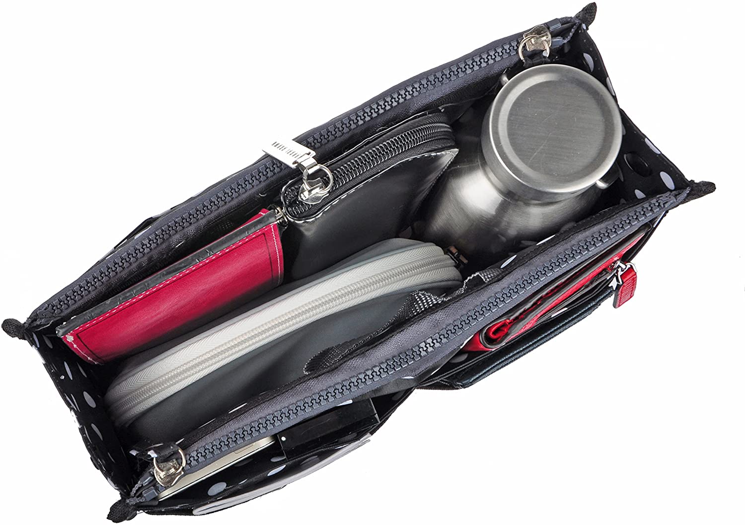 Vercord Updated Purse Handbag Organizer Insert Liner Bag in Bag 13 Pockets Purple Small
