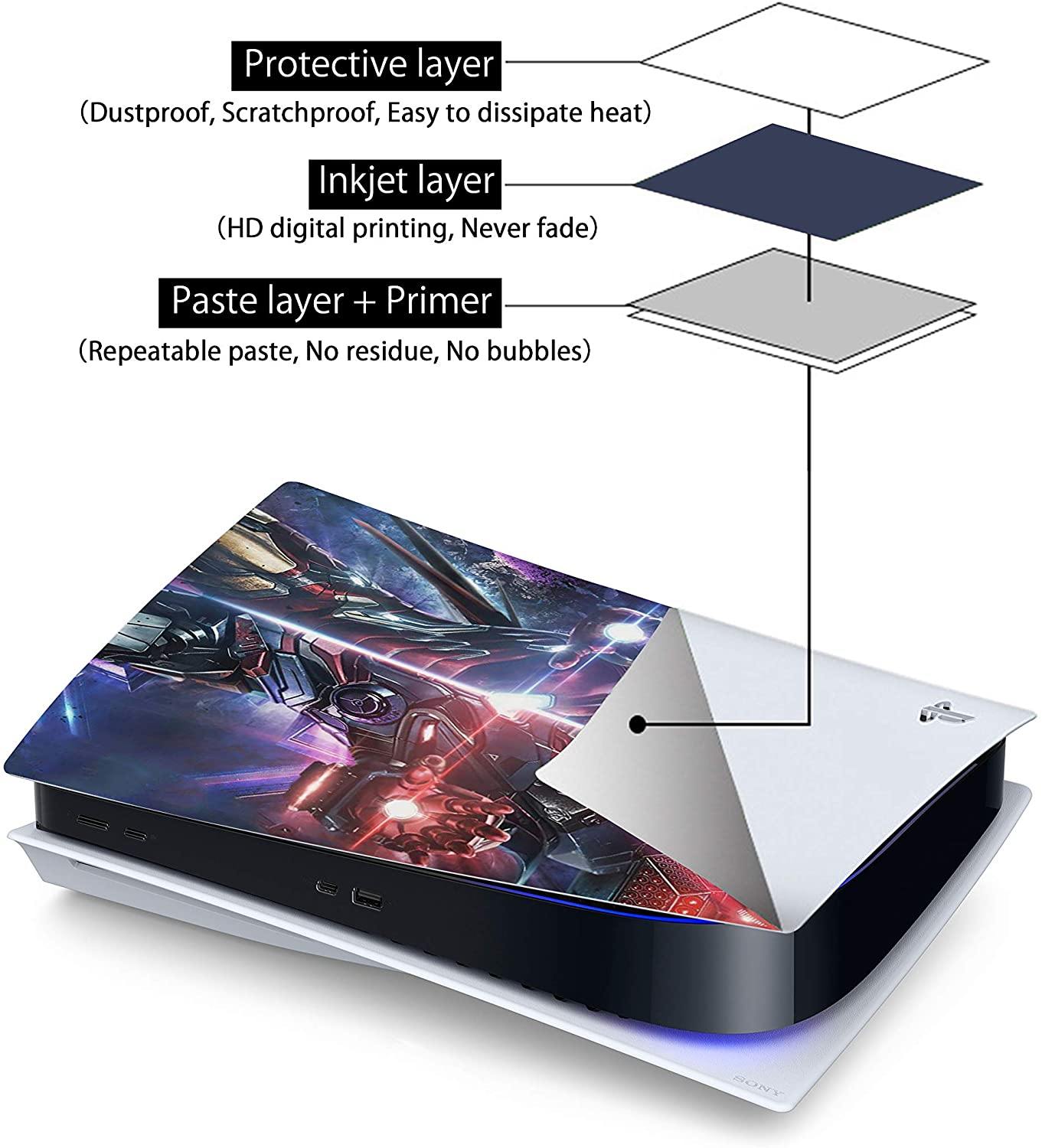 PEYANZ PS5 Skin for Console(Disk Edition) and Controllers Vinyl Sticker, Durable - JOY2ESpree