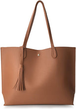 
                        
                          Load image into Gallery viewer, Minimalist Clean Cut Pebbled Faux Leather Tote Womens Shoulder Handbag
                        
                      