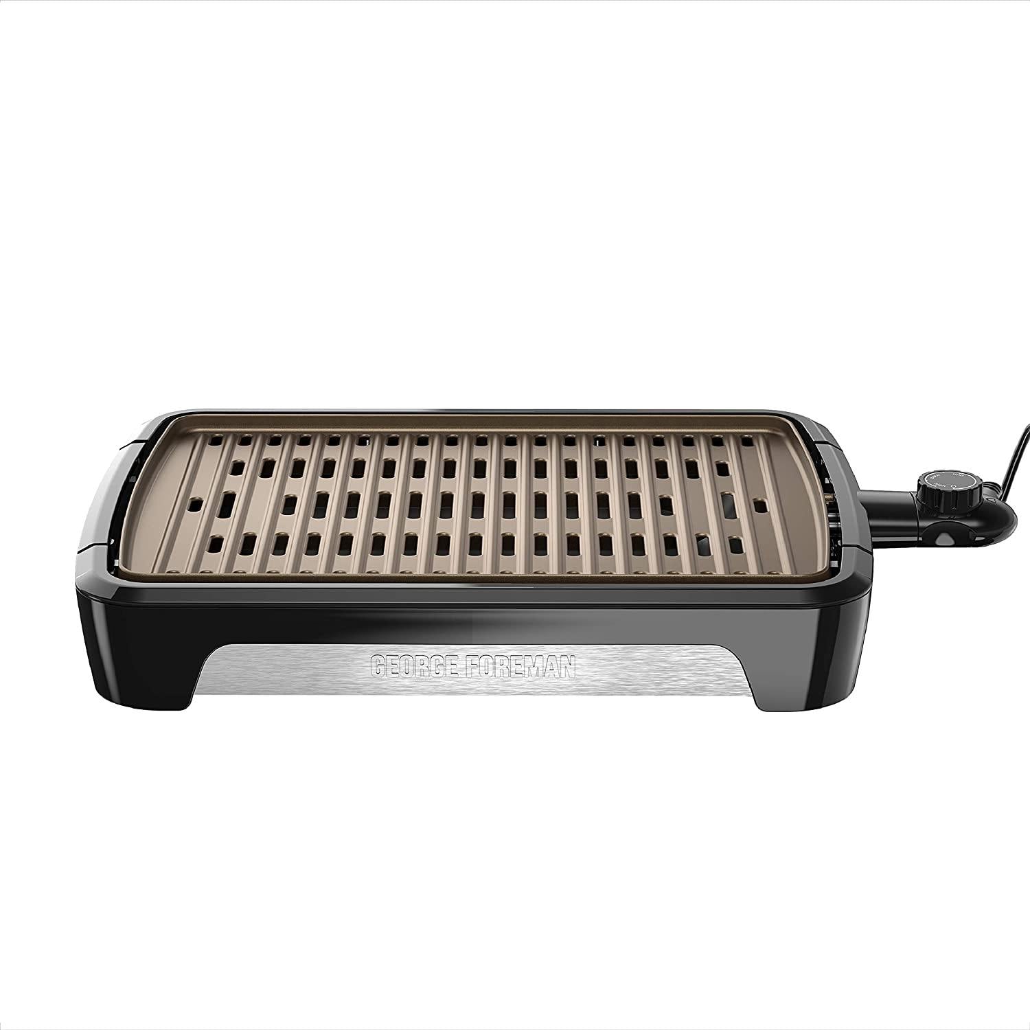 George Foreman GFS0090SB Open Grate Smokeless Grill, Black, Family Size - JOY2ESpree