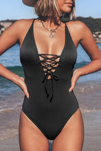 
                        
                          गैलरी व्यूवर में इमेज लोड करें, CUPSHE Women's Solid Color V Neck Lace Up One Piece Swimsuit
                        
                      