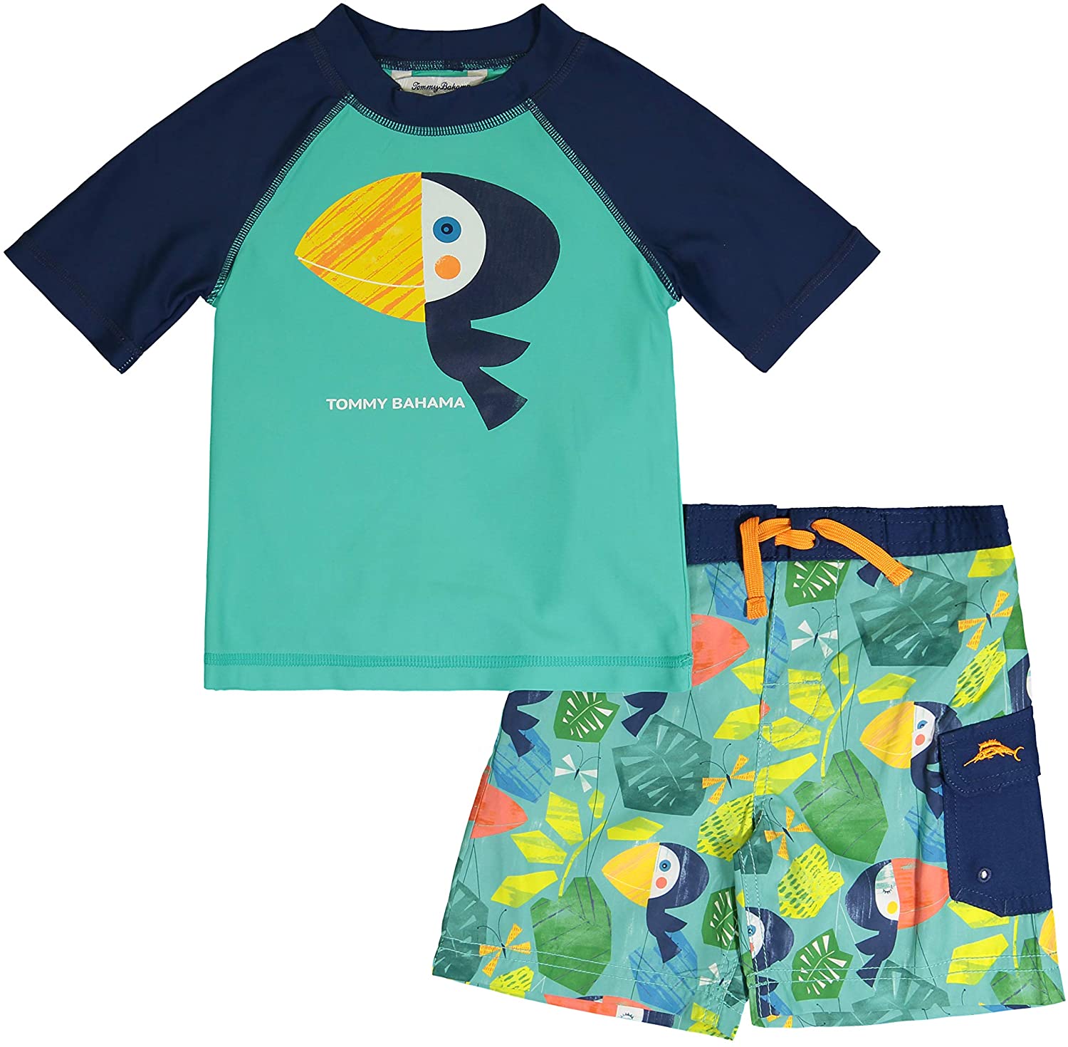 Tommy Bahama Boys' Rashguard and Trunks Swimsuit Set