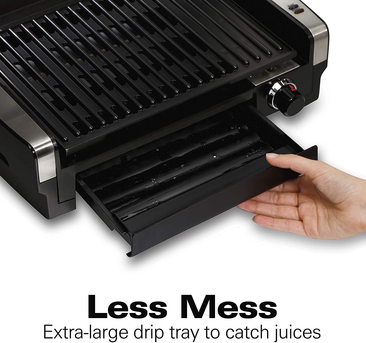 Hamilton Beach Electric Indoor Searing Grill with Viewing Window and Removable Easy-to-Clean Nonstick Plate - JOY2ESpree