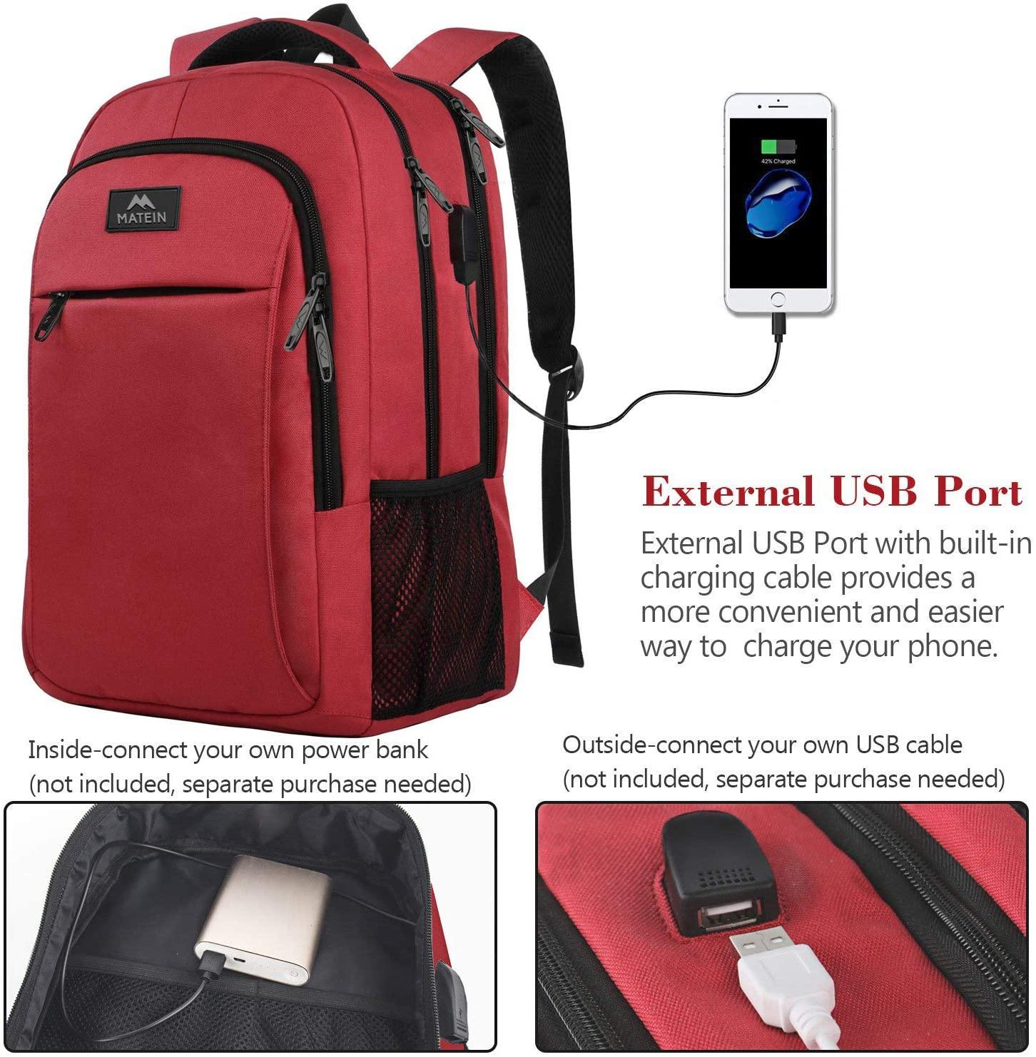 Matein Travel Laptop Backpack, Business Anti Theft Slim Durable Laptops Backpack - JOY2ESpree