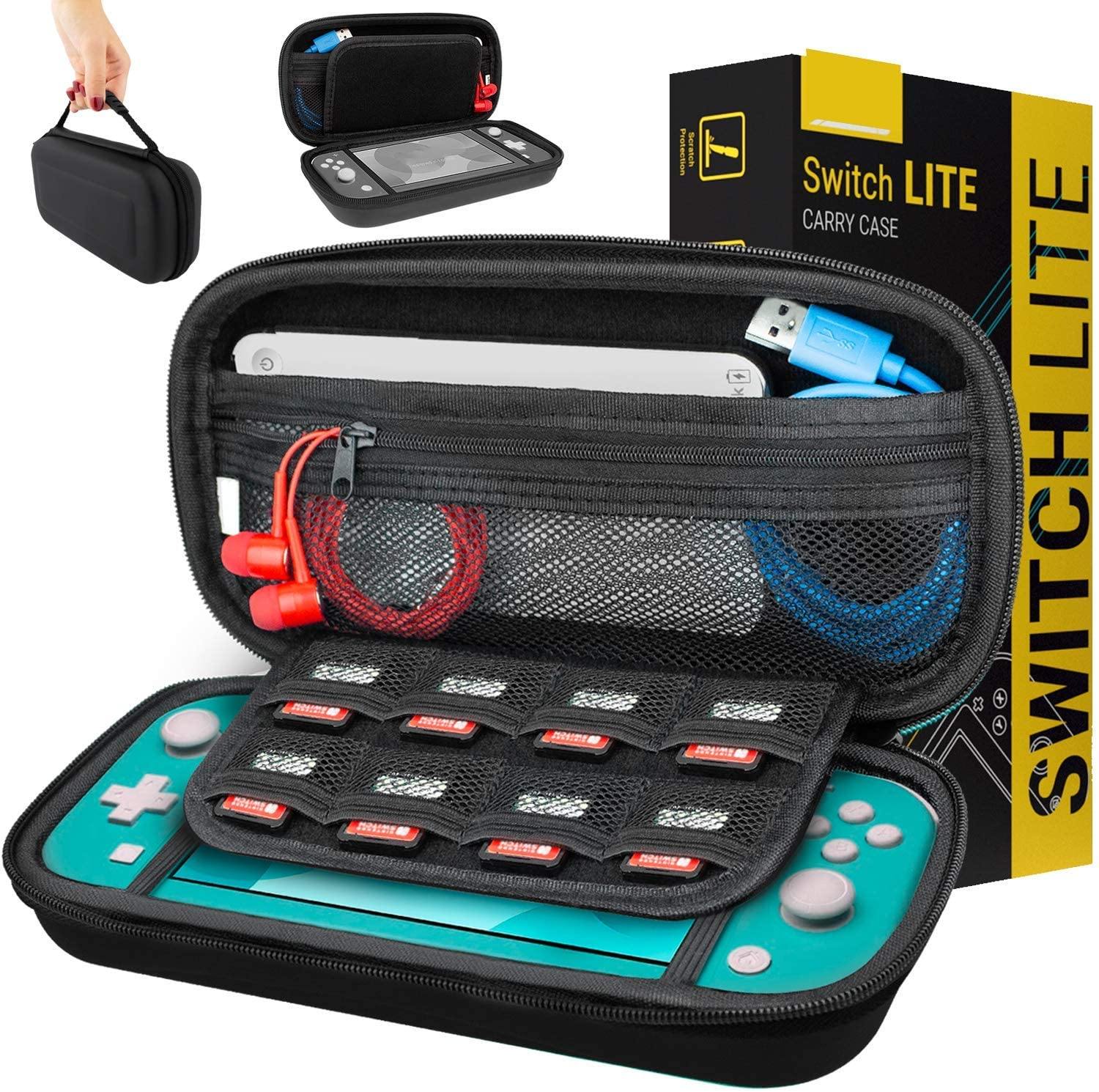 Orzly Case for Nintendo Switch Lite - Portable Travel Carry Case with Storage for Switch Lite Games & Accessories [Turquoise Blue Edition] - JOY2ESpree