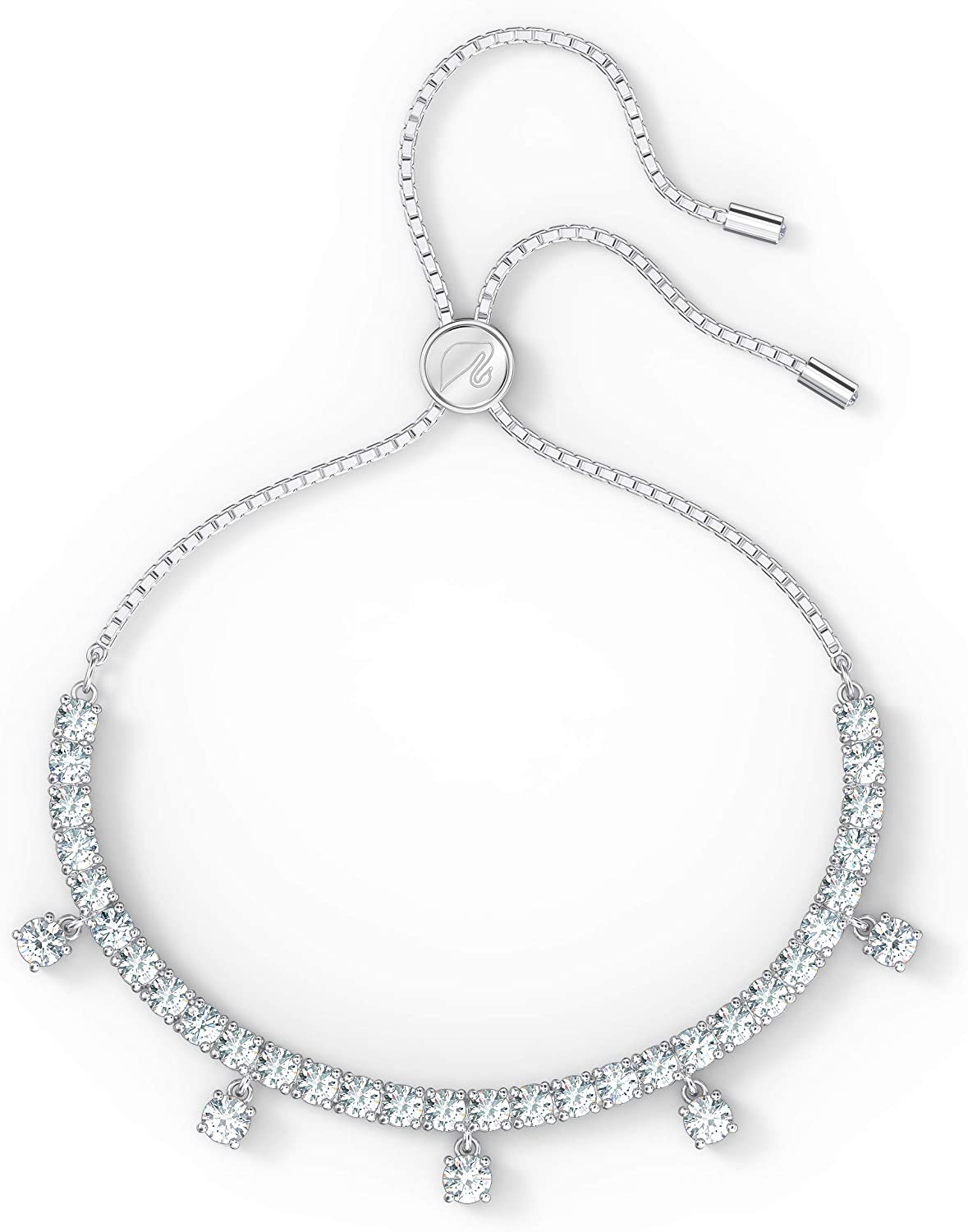 SWAROVSKI Women's Subtle Bracelet Jewelry Collection, Rhodium Finish, Clear Crystals - JOY2ESpree