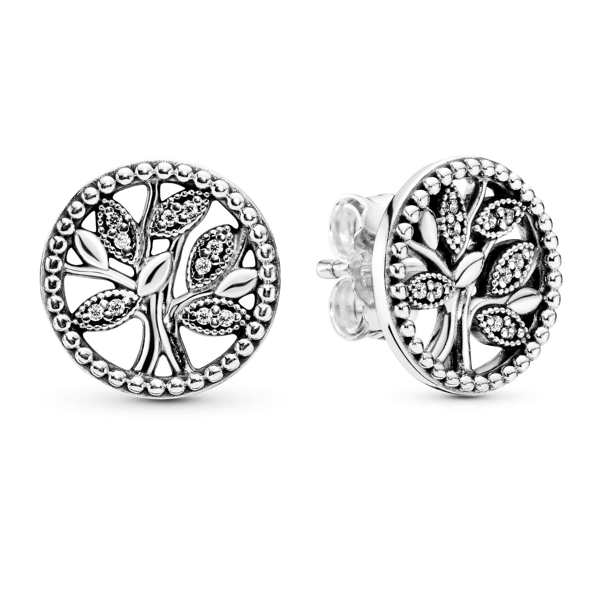 Pandora Jewelry Sparkling Family Tree Stud Cubic Zirconia Earrings in Sterling Silver - JOY2ESpree