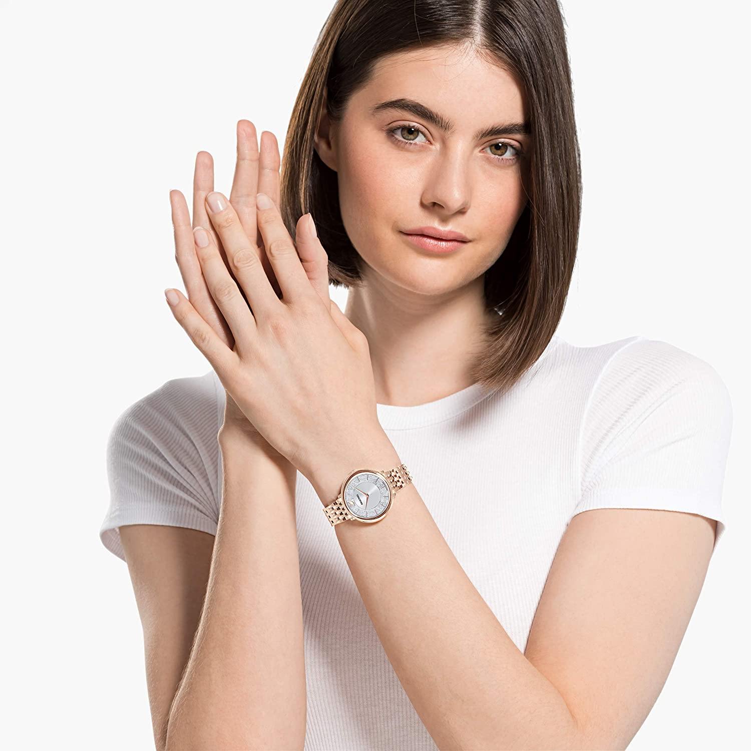 SWAROVSKI Women's Cosmopolitan Watch Collection, Metal Bracelet, Stainless Steel Band - JOY2ESpree