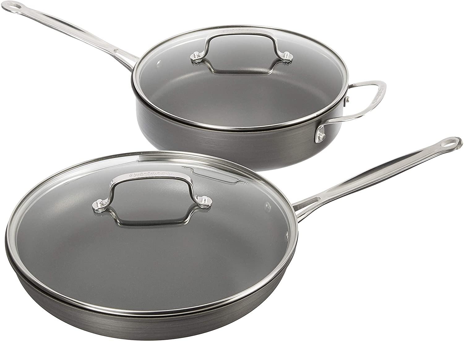Cuisinart Chef's Classic Non-Stick Hard Anodized, 17 Piece Set, Black - JOY2ESpree