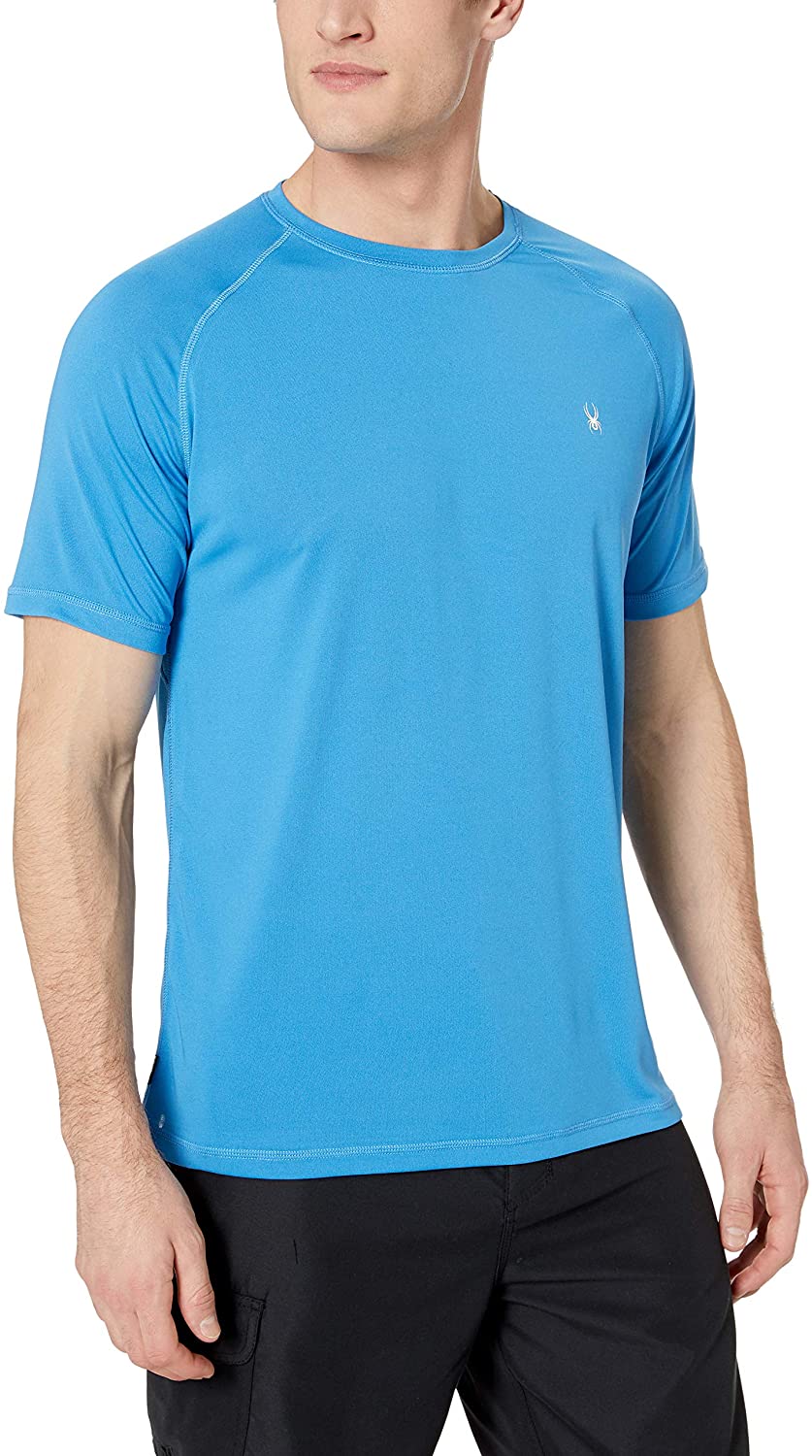 Spyder Men's Hydro Stretch Swim T-Shirt - Quick Dry Short Sleeve Rash Guard Tee