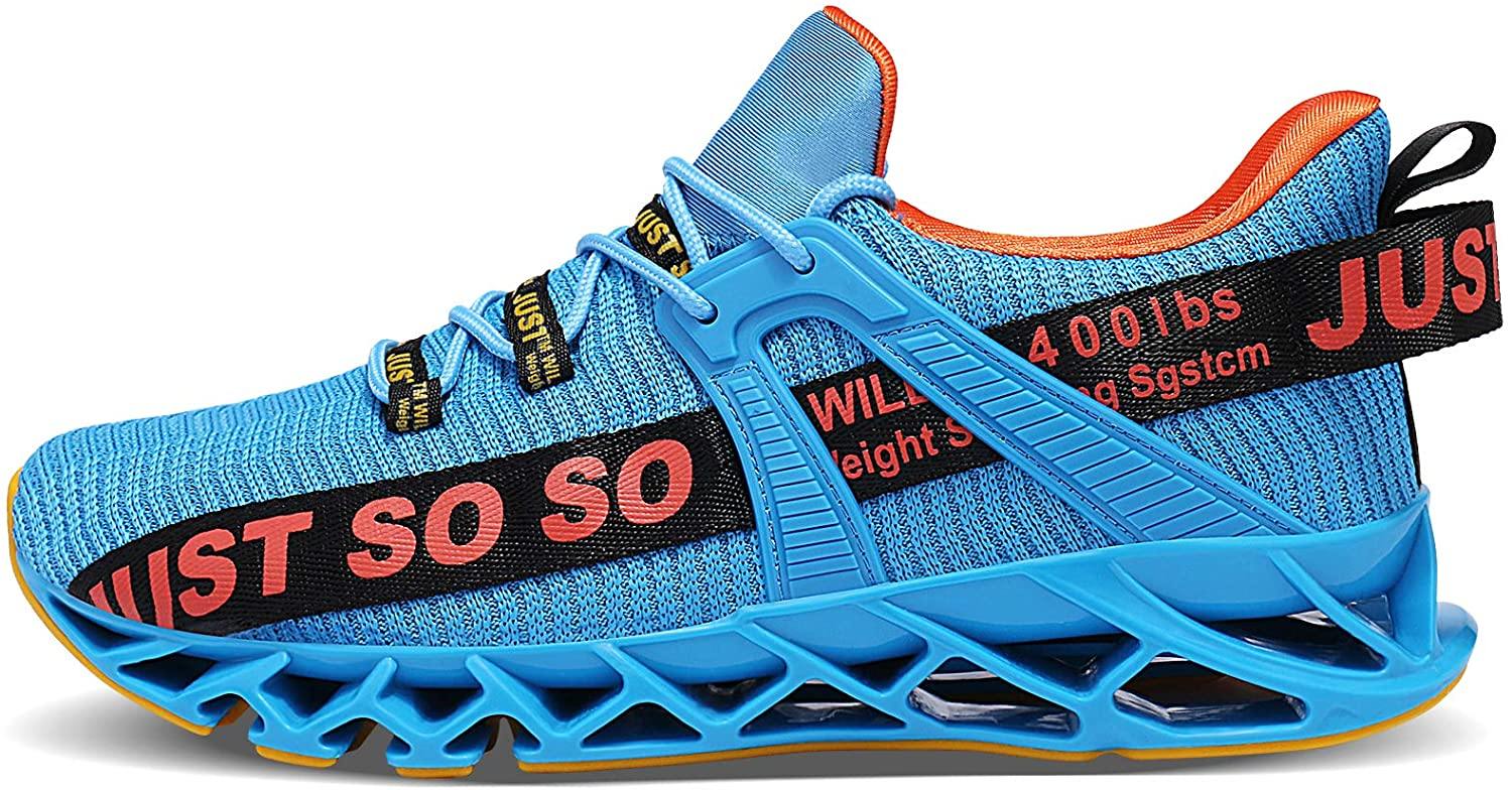 JSLEAP Mens Running Shoes Walking Non Slip Blade Type Sneakers