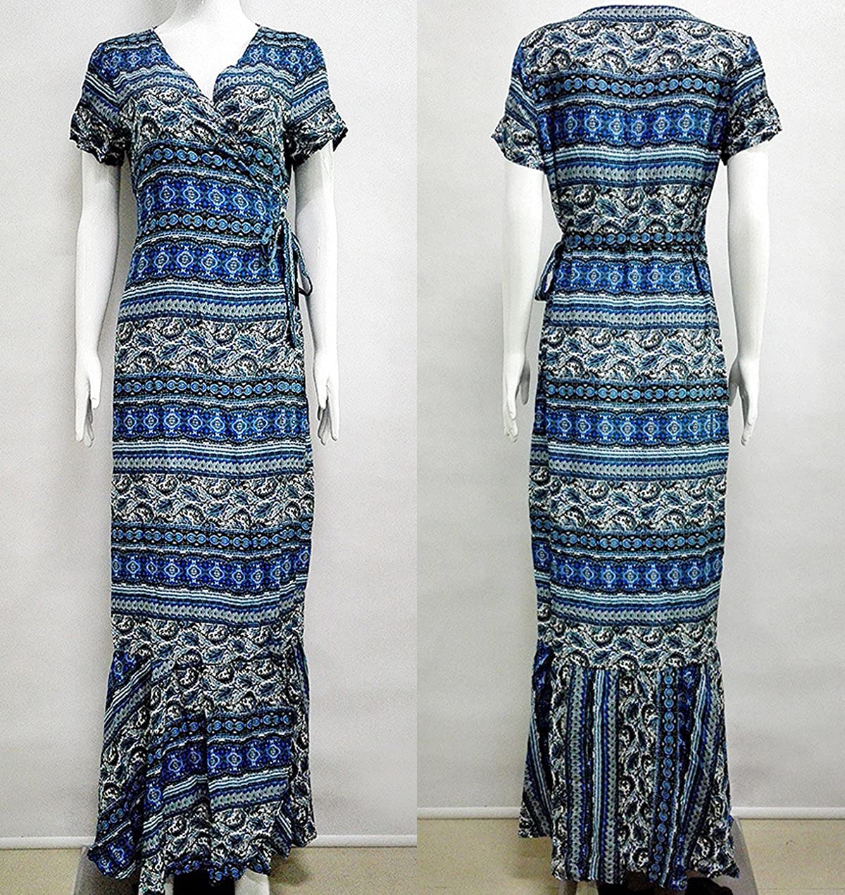 R.Vivimos Womens Summer Long Sleeve Cardigan Sexy Maxi Dresses