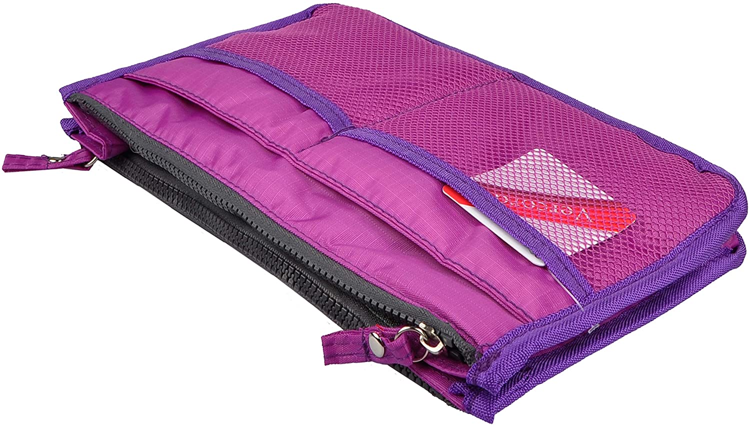 Vercord Updated Purse Handbag Organizer Insert Liner Bag in Bag 13 Pockets Purple Small