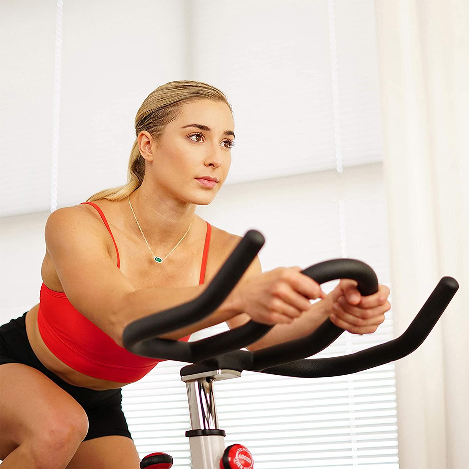 Sunny Health & Fitness Premium Indoor Cycling Exercise Bike with Clip-In Pedals - SF-B1509/C - JOY2ESpree