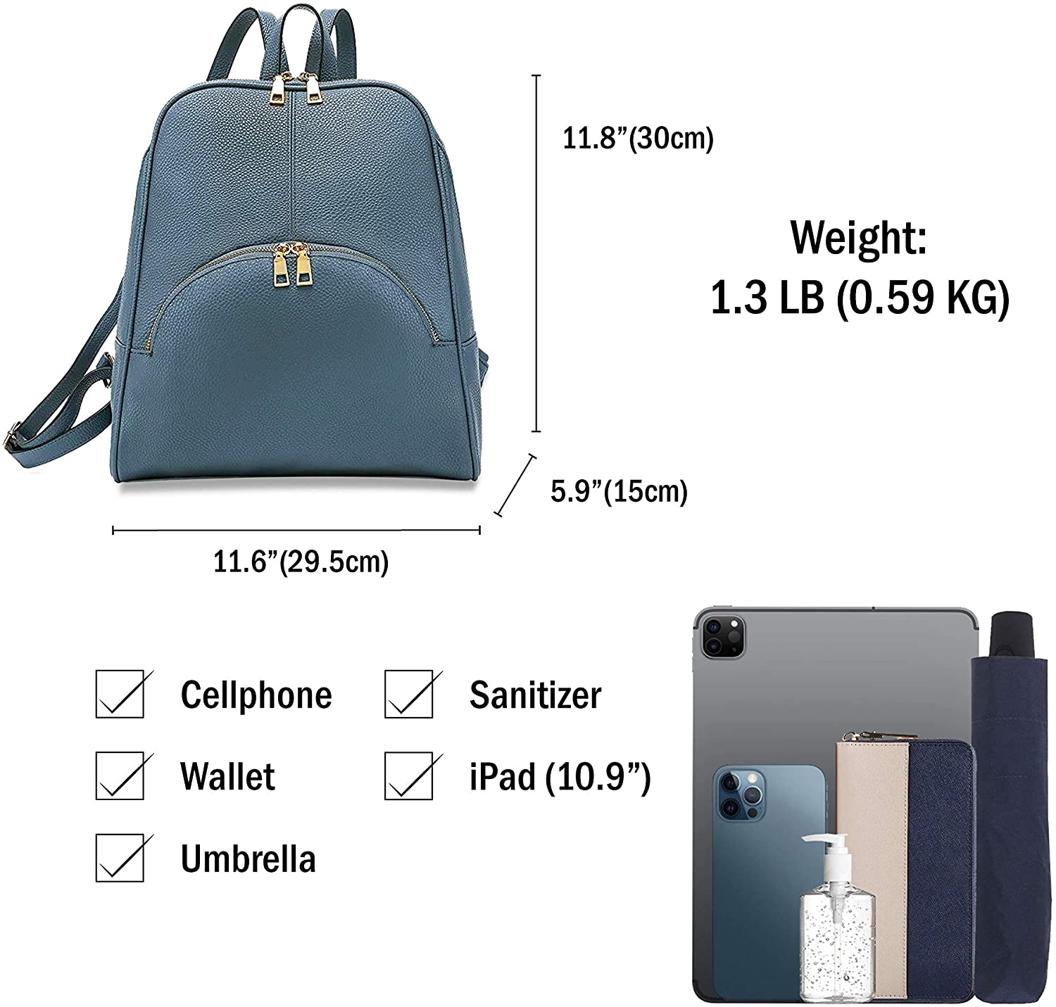 Scarleton Casual Fashion Backpack, Purses for women, Backpack for Women, Fashion Backpack for Women, H160801 - Black